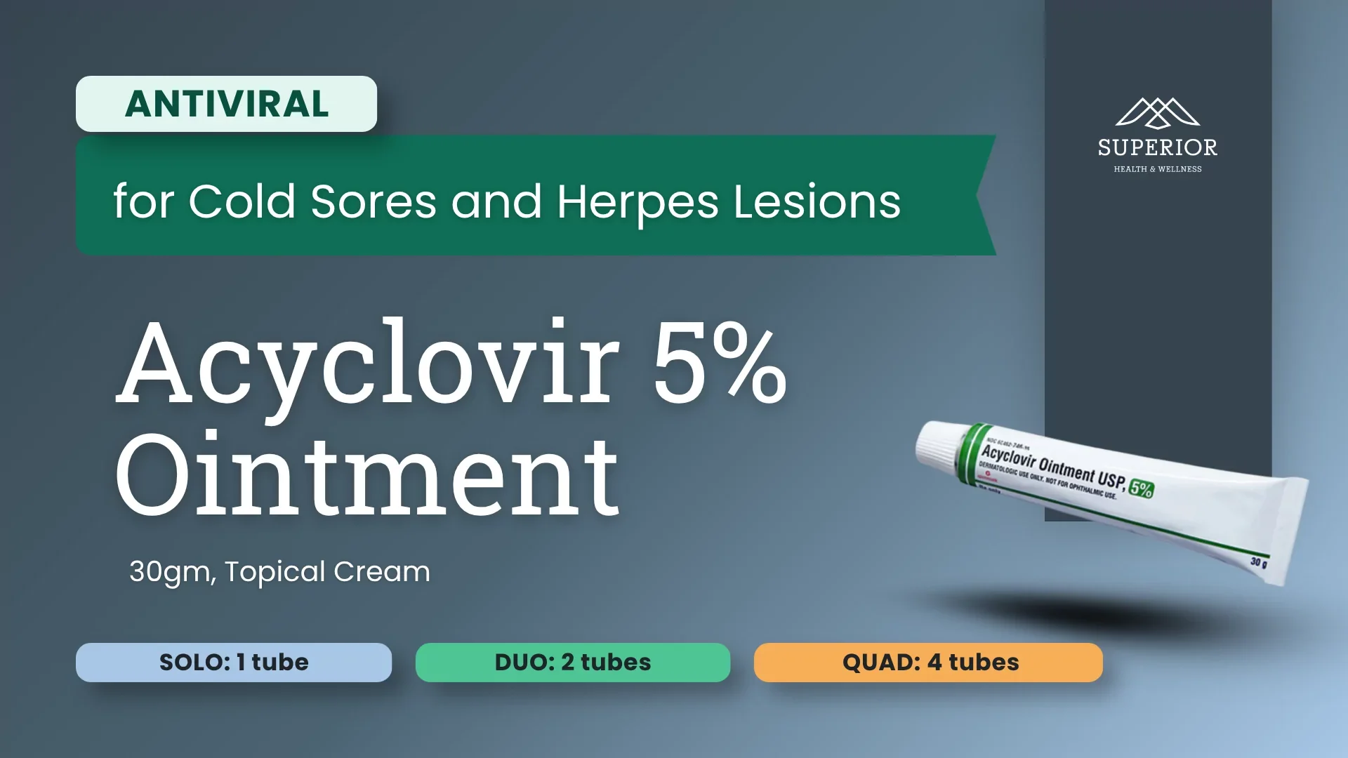 Acyclovir 5% Ointment | Topical Antiviral Cream for Cold Sores and Herpes Lesions