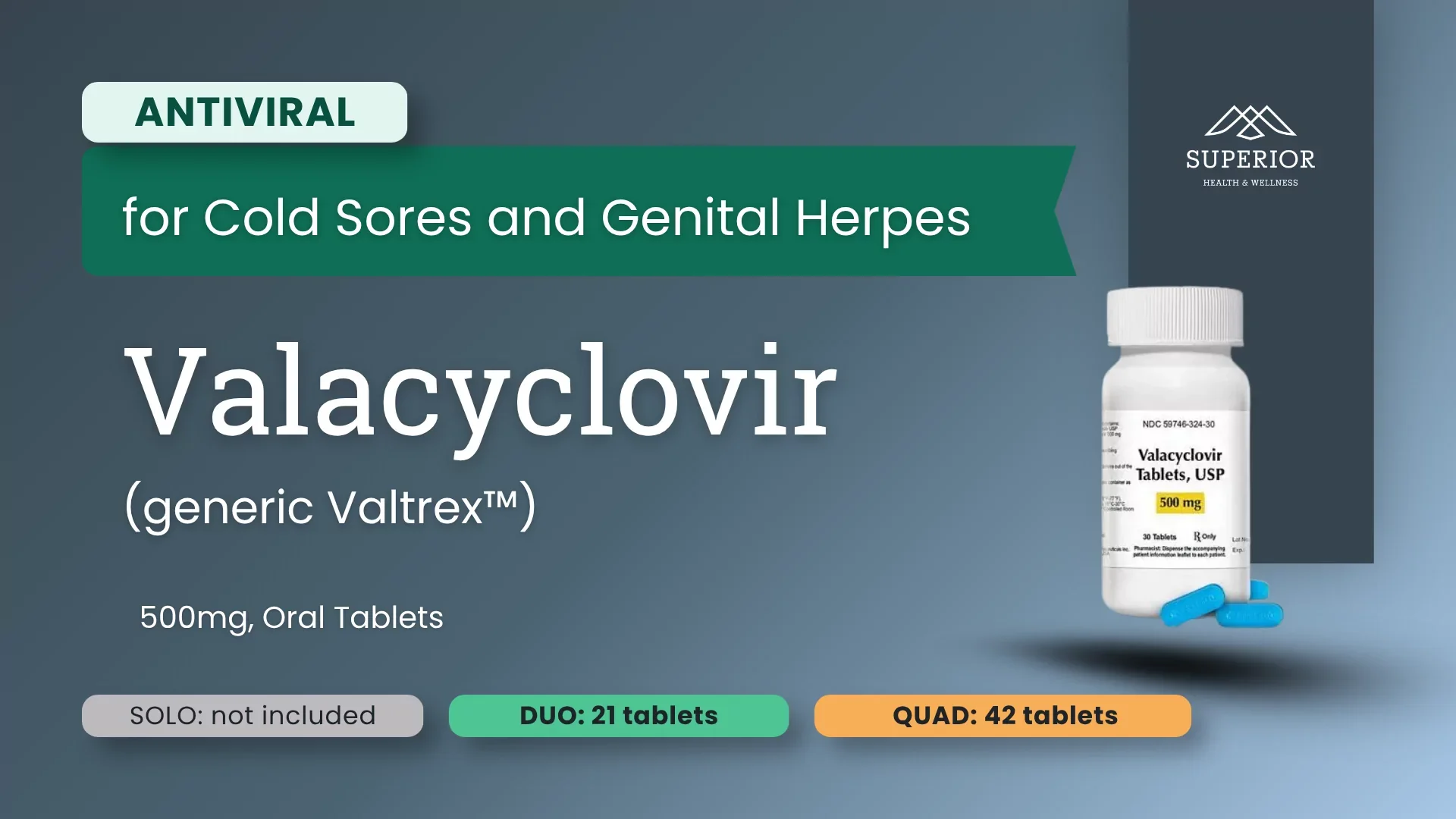 Valacyclovir | Antiviral Tablets for Cold Sores and Genital Herpes