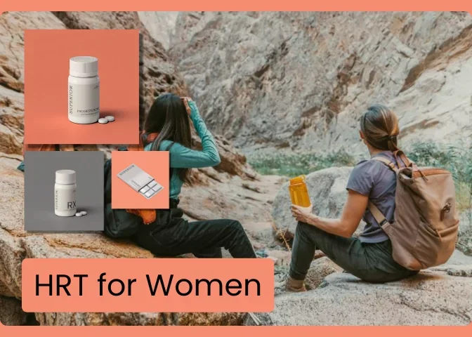 women hikers resting superior HRT products for women 