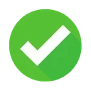Green check mark icon inside a circle
