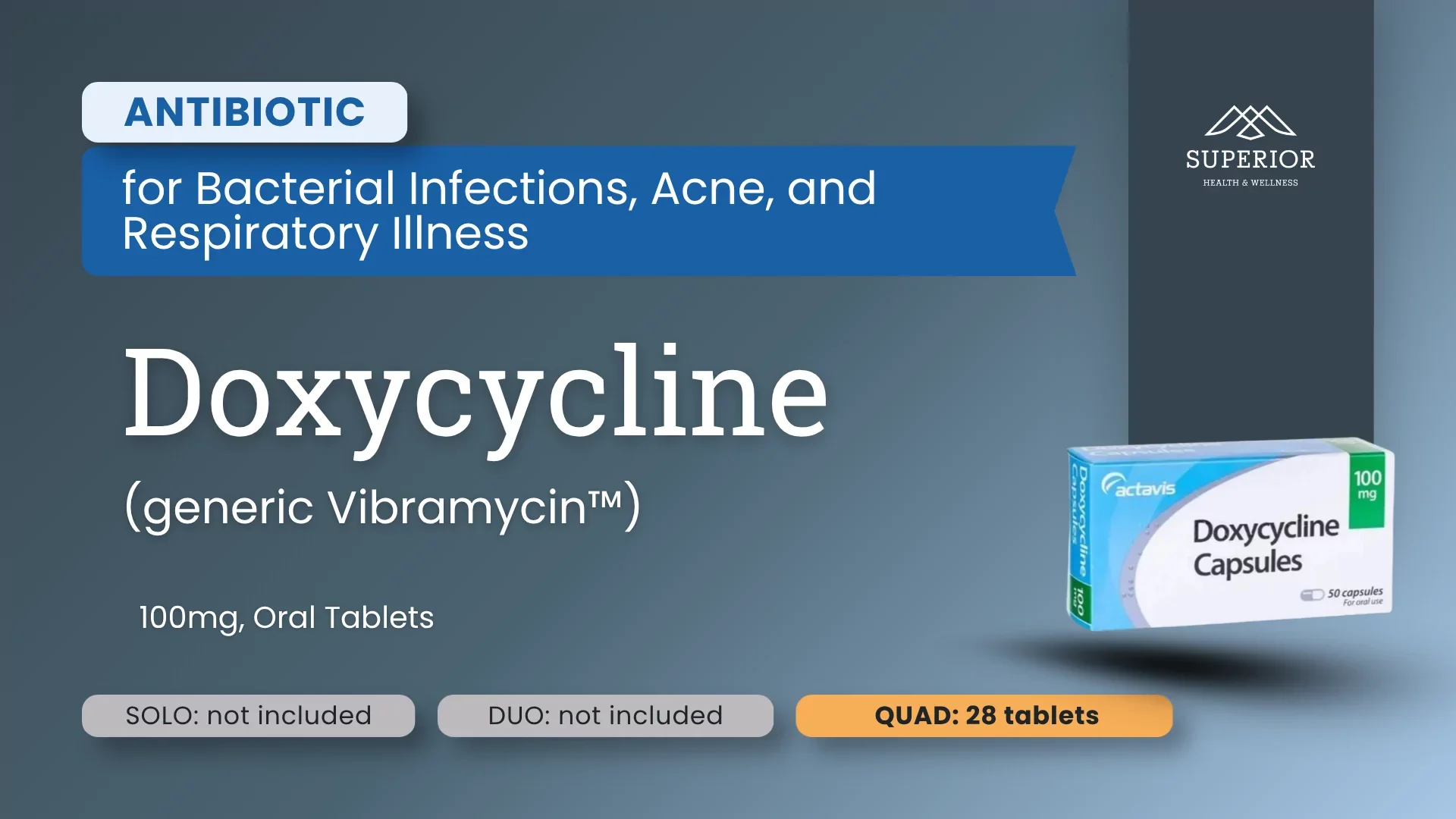 Doxycycline | Antibiotic for Bacterial Infections (Z-Pak Substitute for Macrolide Allergy)