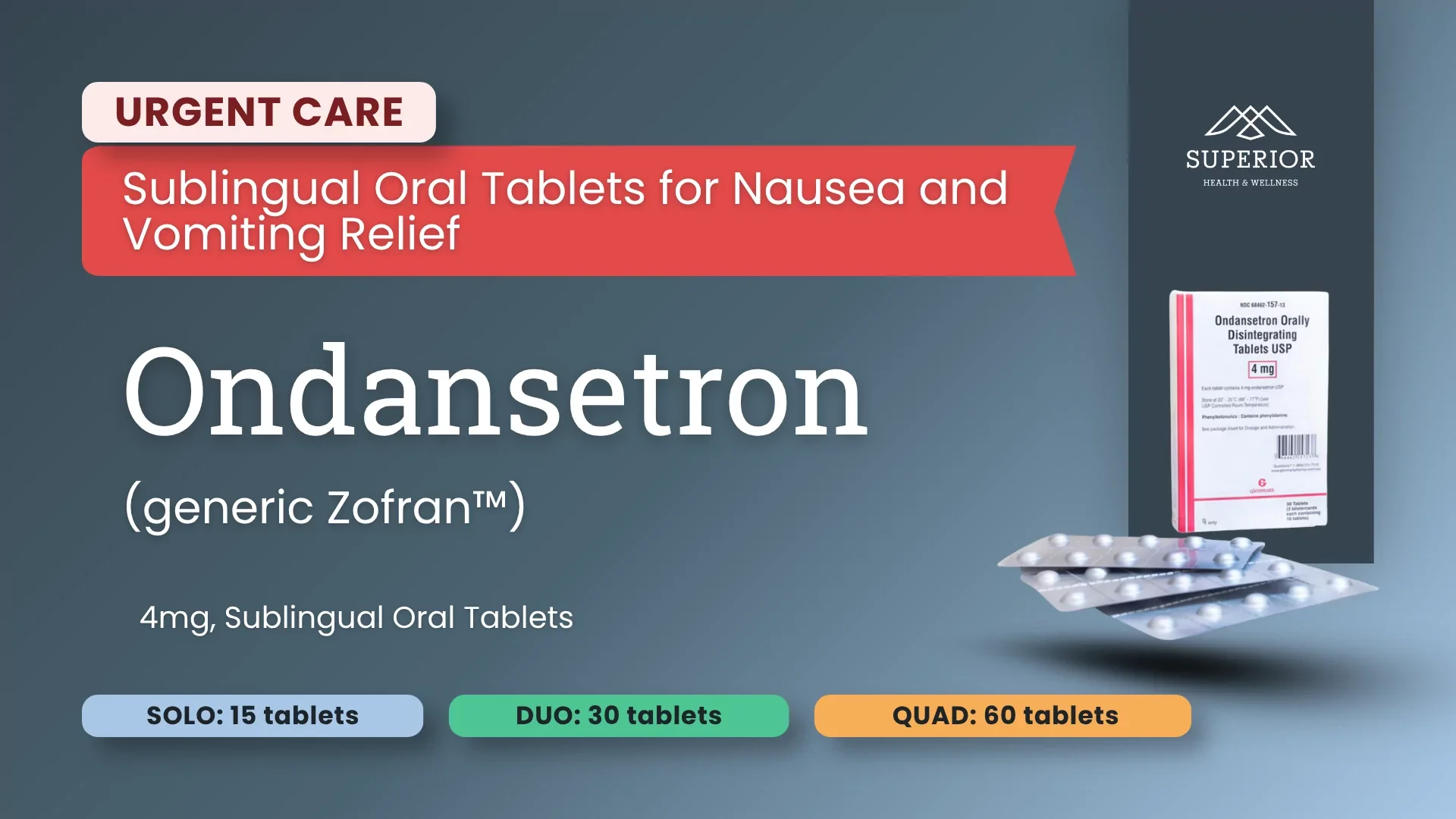 Ondansetron | Sublingual (SL) Dissolving Tablets for Nausea and Vomiting Relief