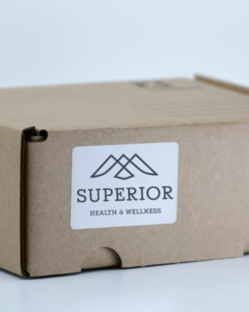 superior logo stick on cardboard shipping box