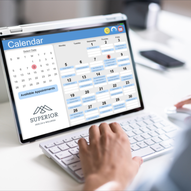 paitent scheduling appointment on superior's online appointment platform