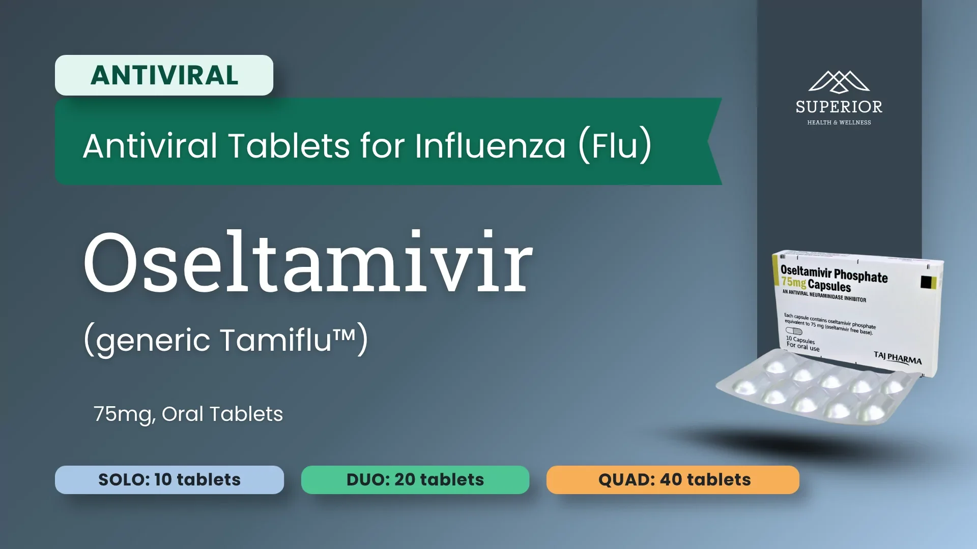 Tamiflu (Oseltamivir Phosphate) | Antiviral Tablets for Influenza (Flu)