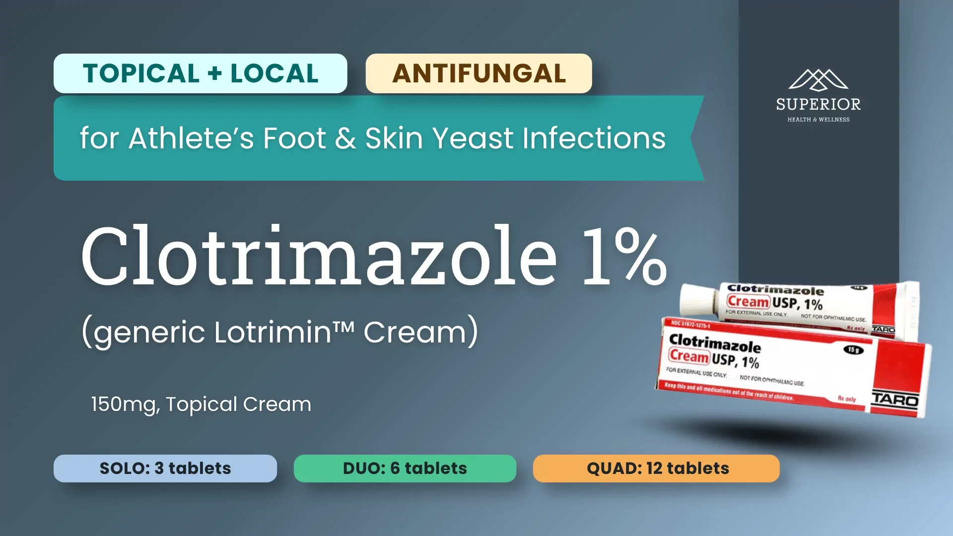 Clotrimazole 1% Cream | Antifungal Cream for Athlete’s Foot and Skin Yeast Infections