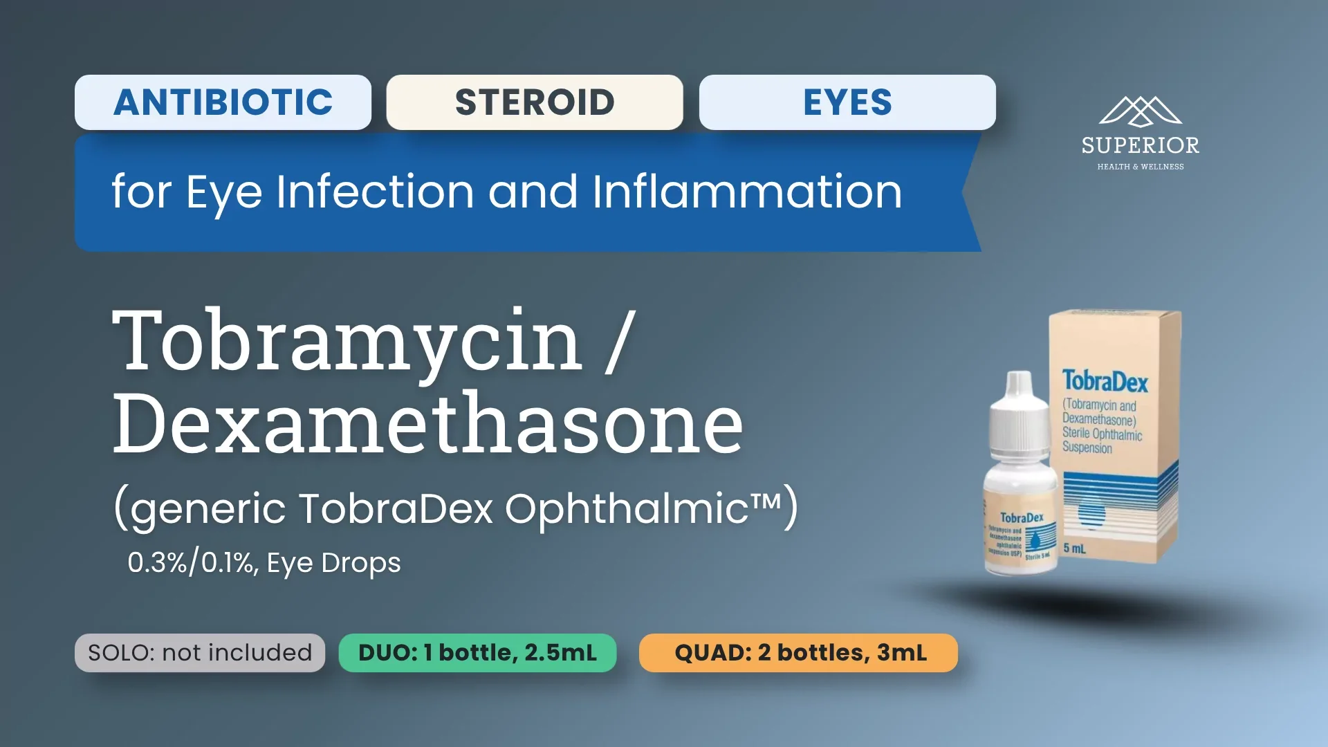 Tobradex Ophthalmic | Antibiotic Steroid Eye Drops for Eye Infection and Inflammation