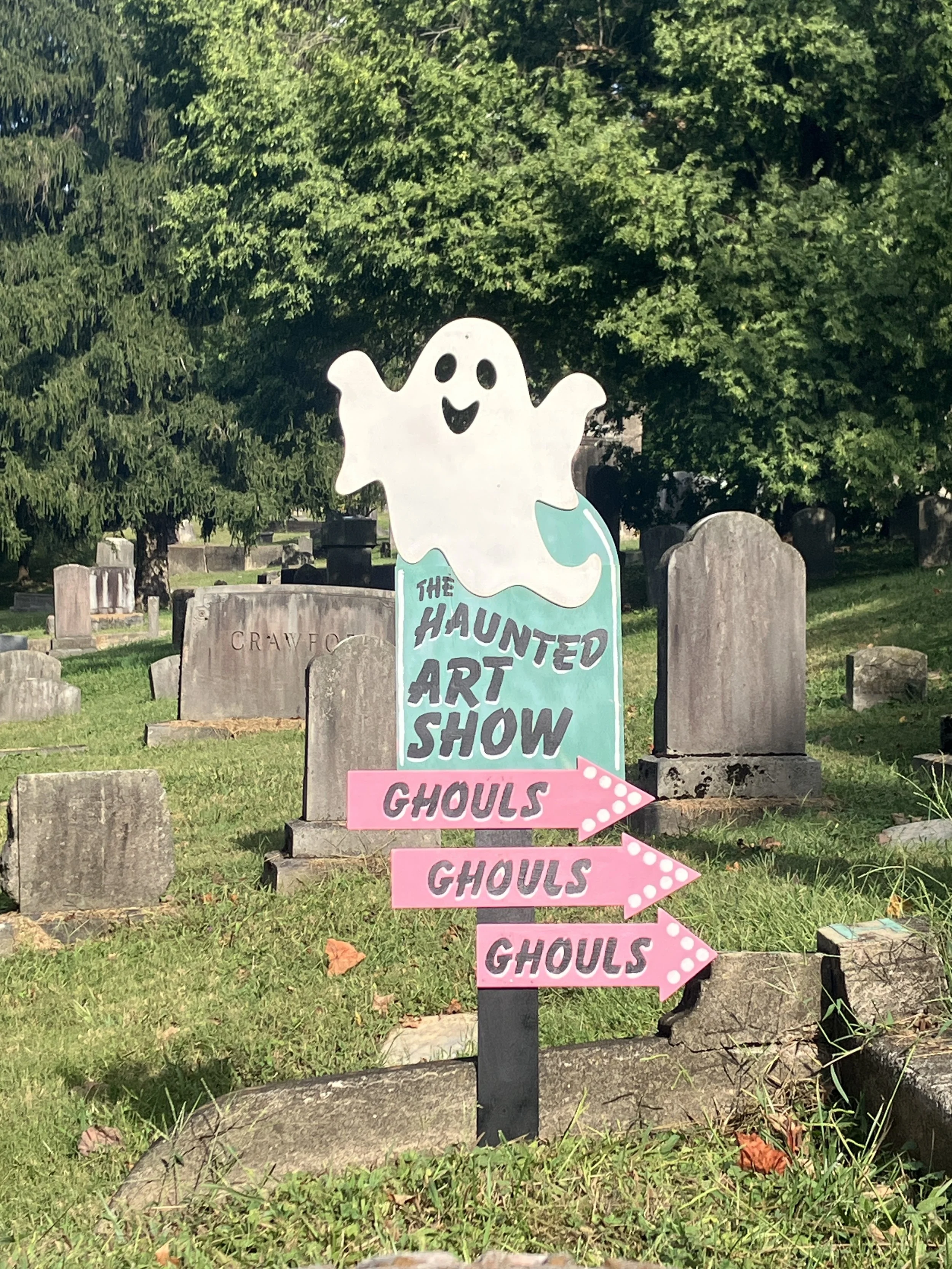 Special Googie sign pictured in Old Gray Cemetery for 2025 HAS 