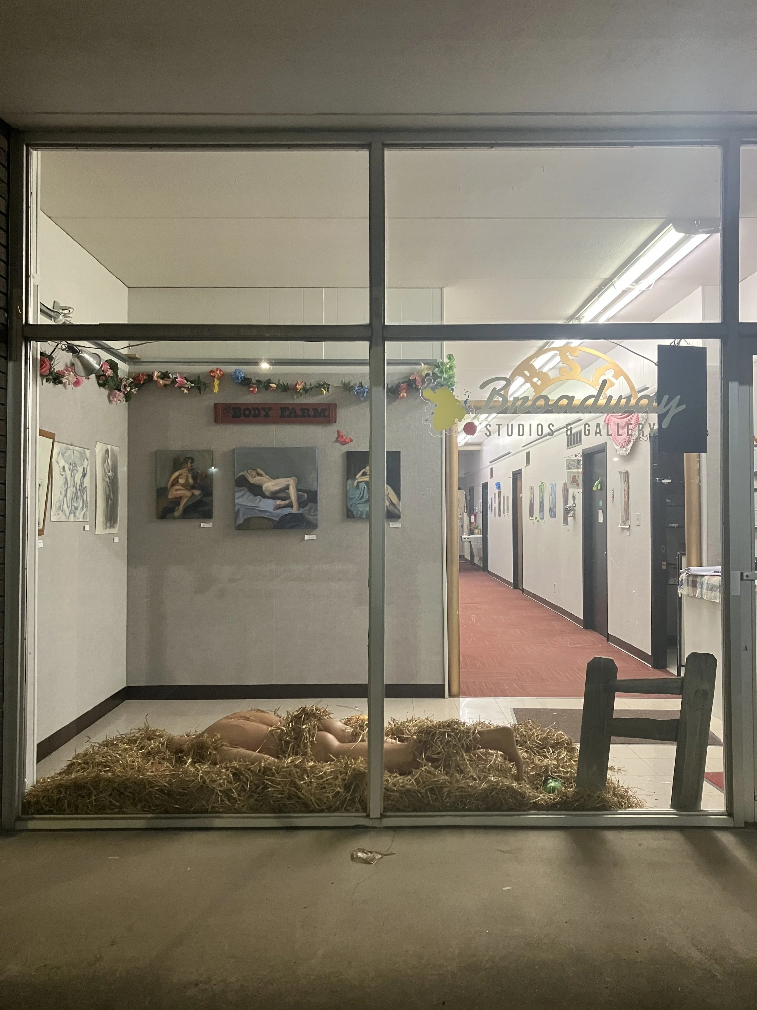 Farming bodies in the window display