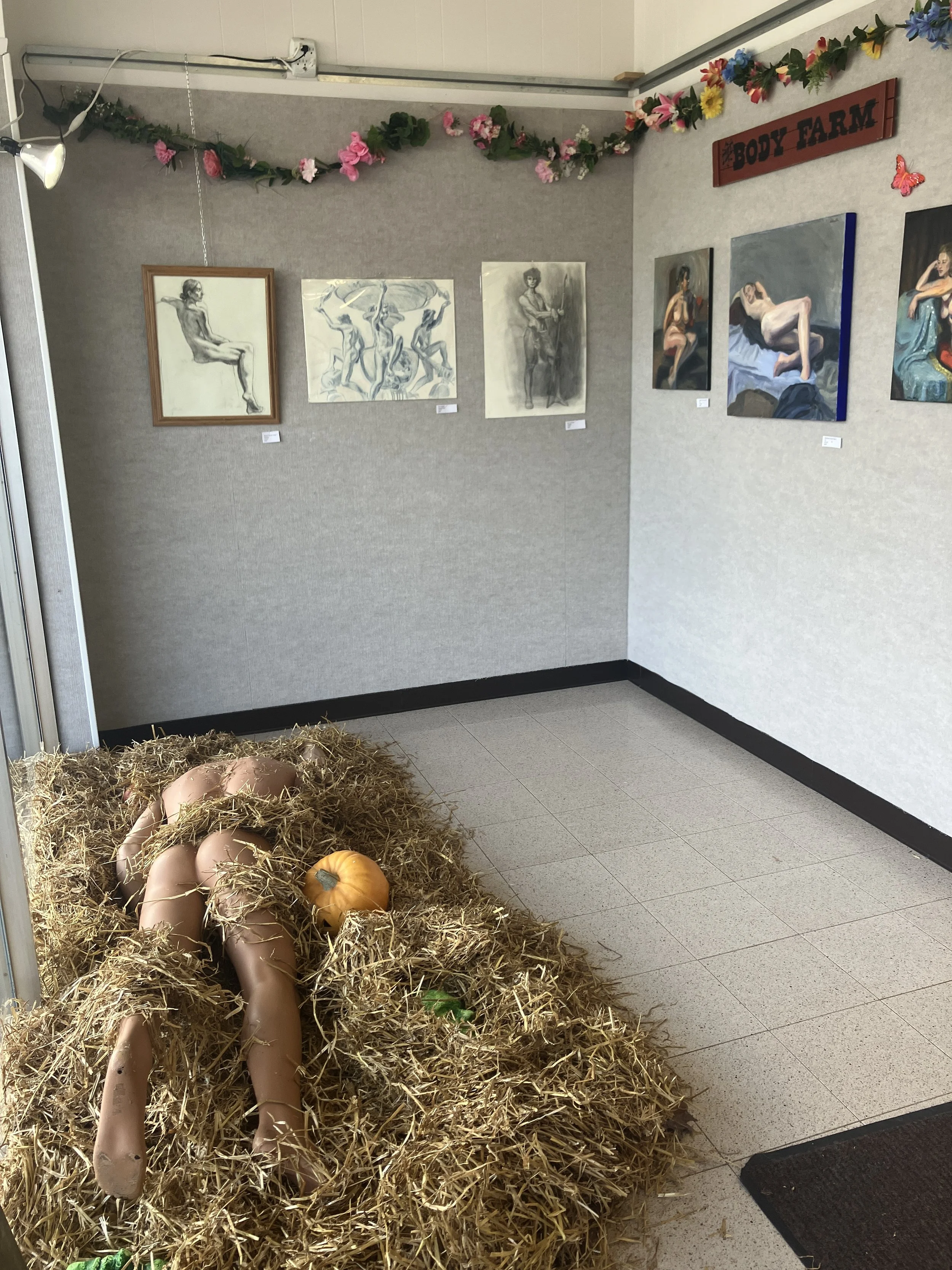 Farming bodies in the window display