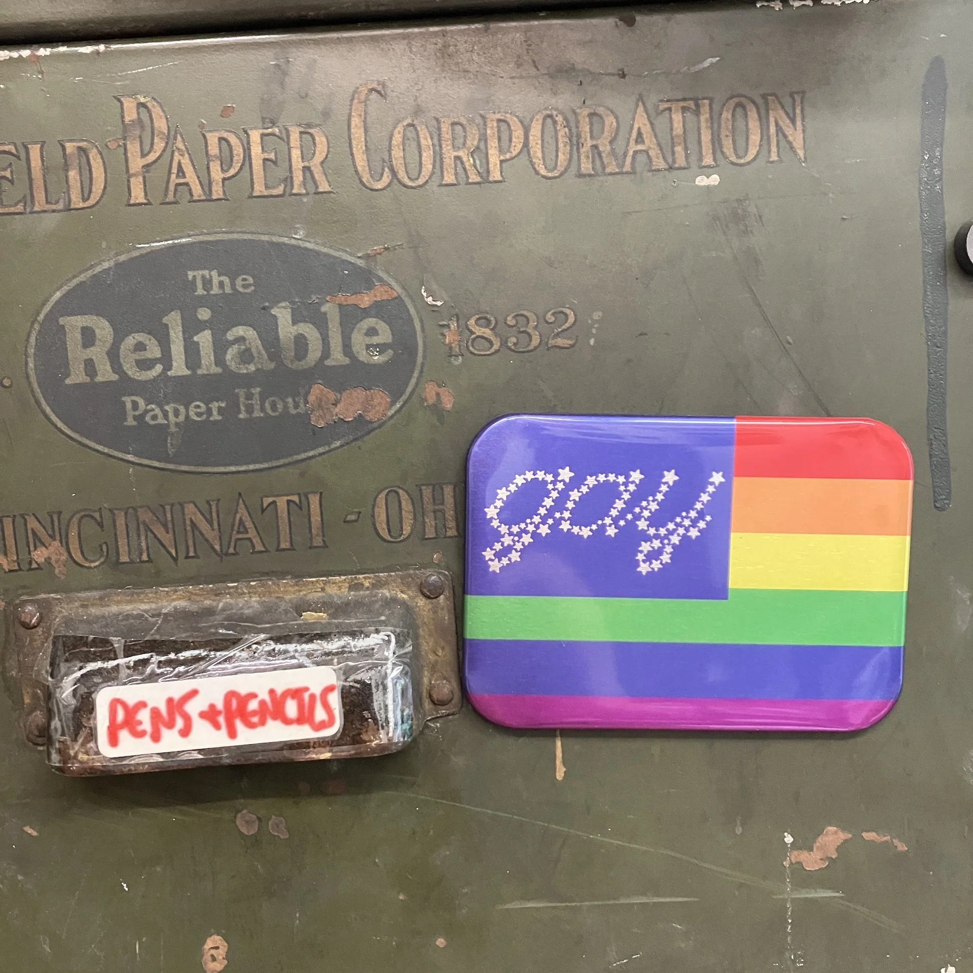 US Gay Flag Metallic Magnet 2.5"x3.5"
