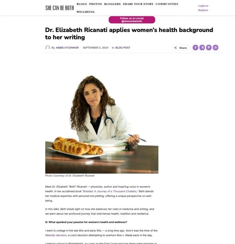 Dr. Elizabeth Ricanati applies women’s health background to her writing - She Can Be Both ™.jpg