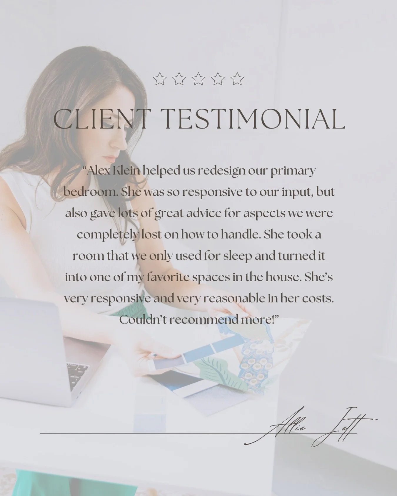 Client words mean everything 🤍 

Every project is guided by listening closely, offering thoughtful expertise, and creating spaces that feel intentional and livable. 

Inquiries for 2026 projects are now open. 

www.alexkleincreativedesigns.com
