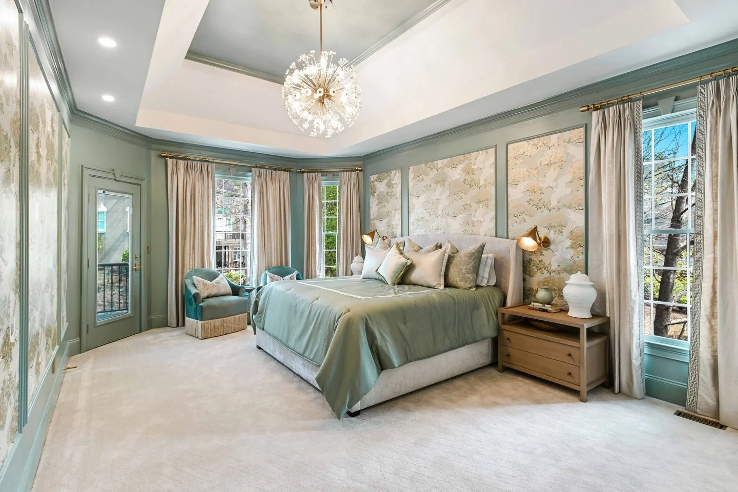 This room came together so beautifully 😍 

We leaned into soft greens to bring a sense of calm, layered in texture for warmth, and let the natural light lead the space, turning it into somewhere you can actually unwind. 

Custom wall details, warm w