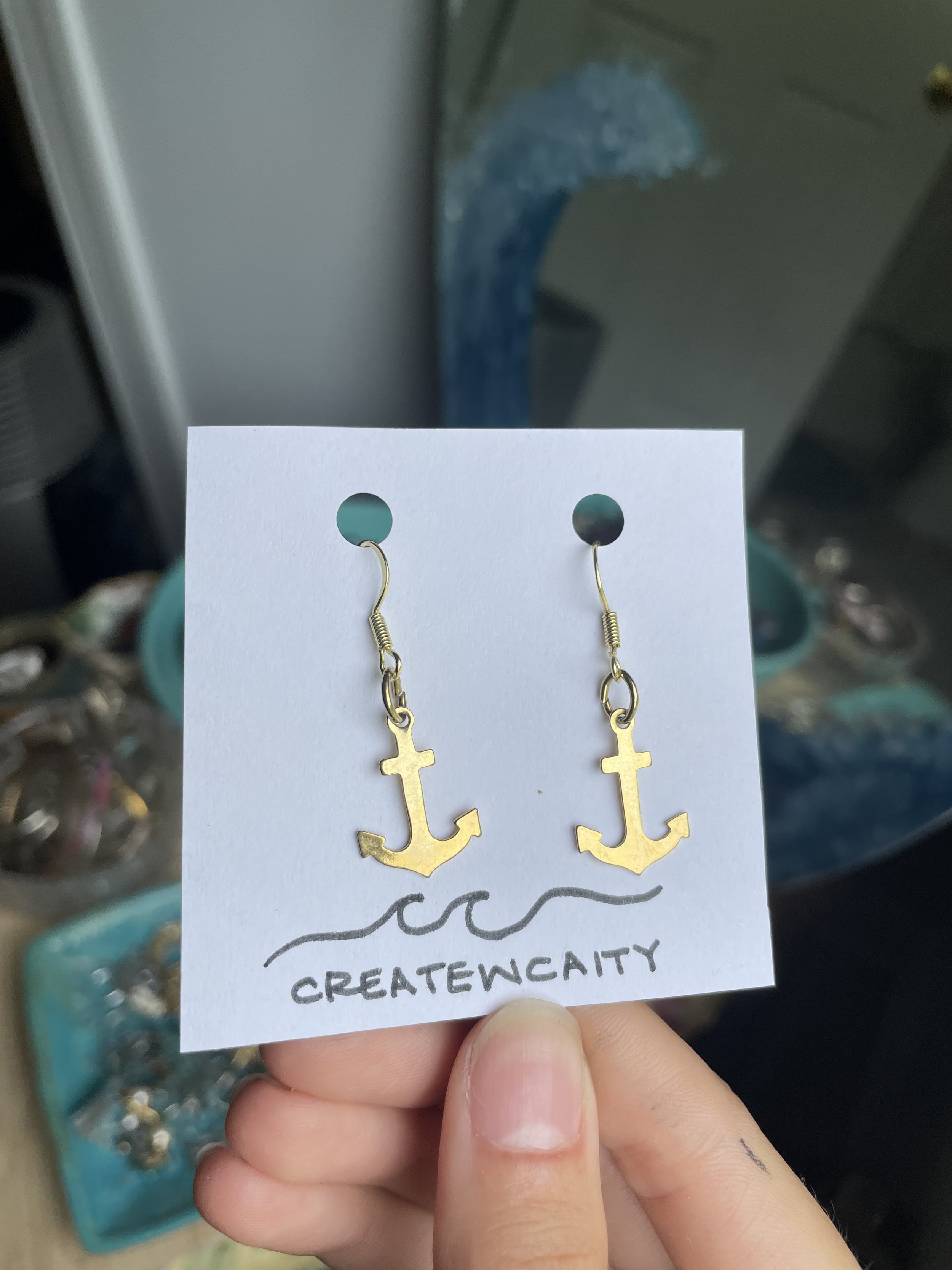 Gold Anchor Dangles