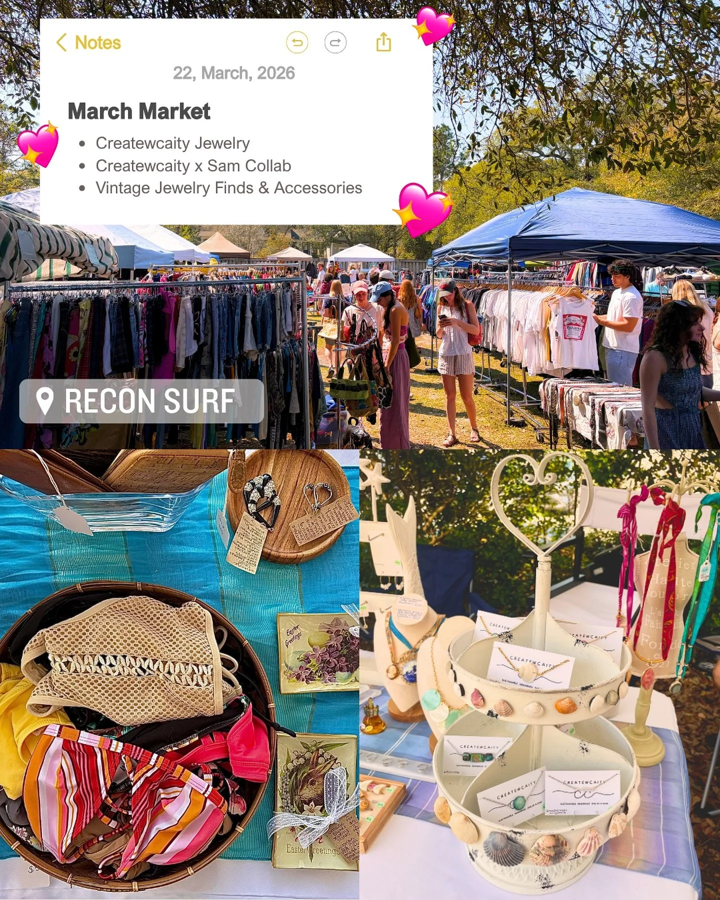Last Sunday = spring + vintage + shine 🌸✨ 

Huge love to Vintage Flea ILM + Recon Surf Shop for another amazing market day! 🩵🫶🏼

Shout out everyone who came out to support our small local business! (We couldn&rsquo;t do it without you 🥹💓)

Also