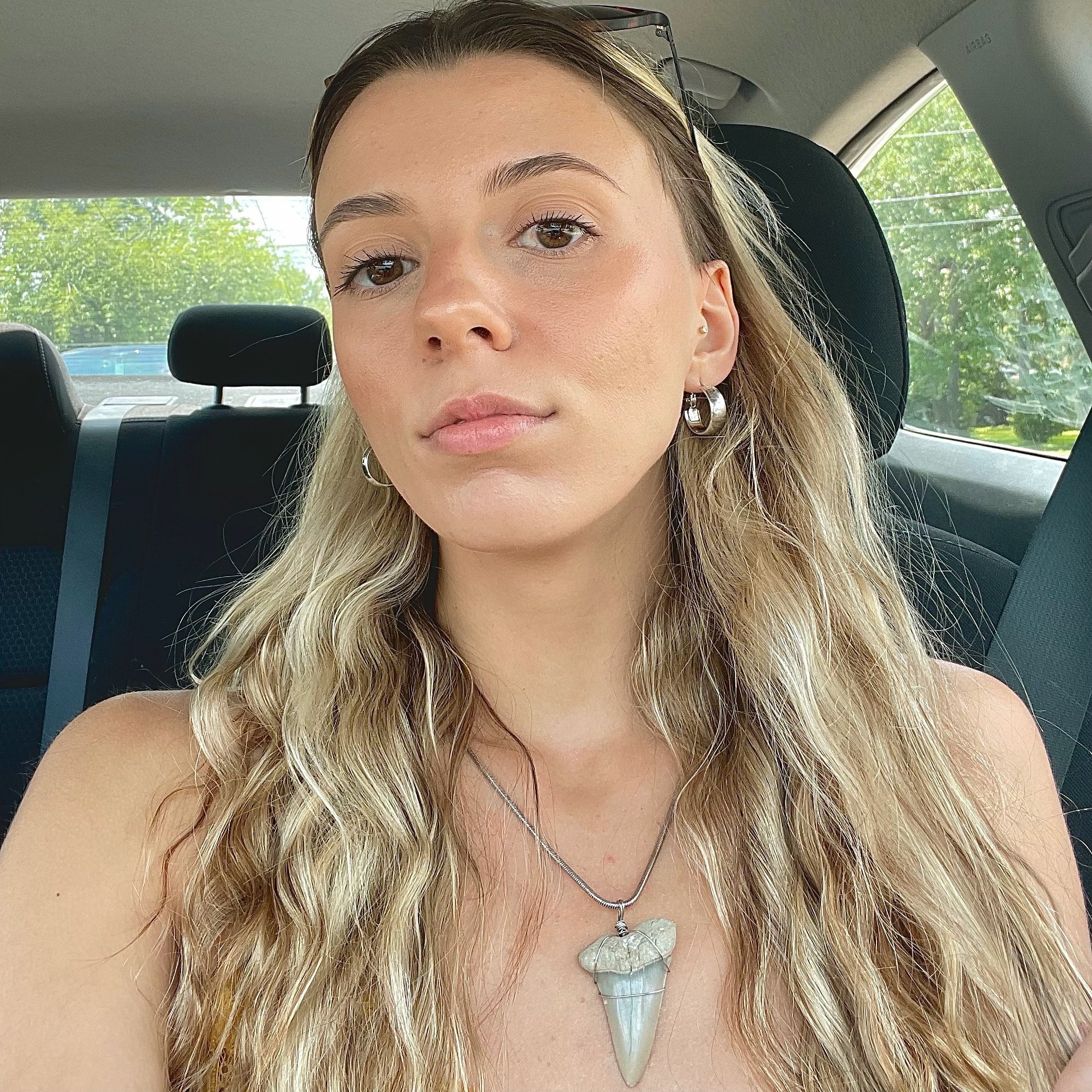 The biggest shark tooth necklace I&rsquo;ve ever made! Such a statement piece!