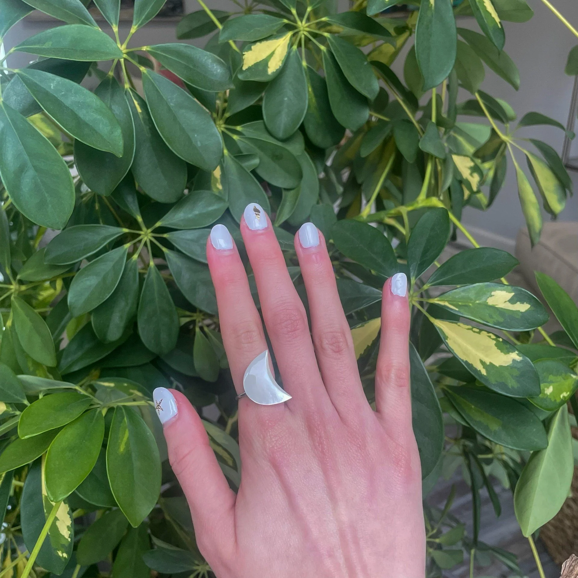 Vintage Moon Silver Ring