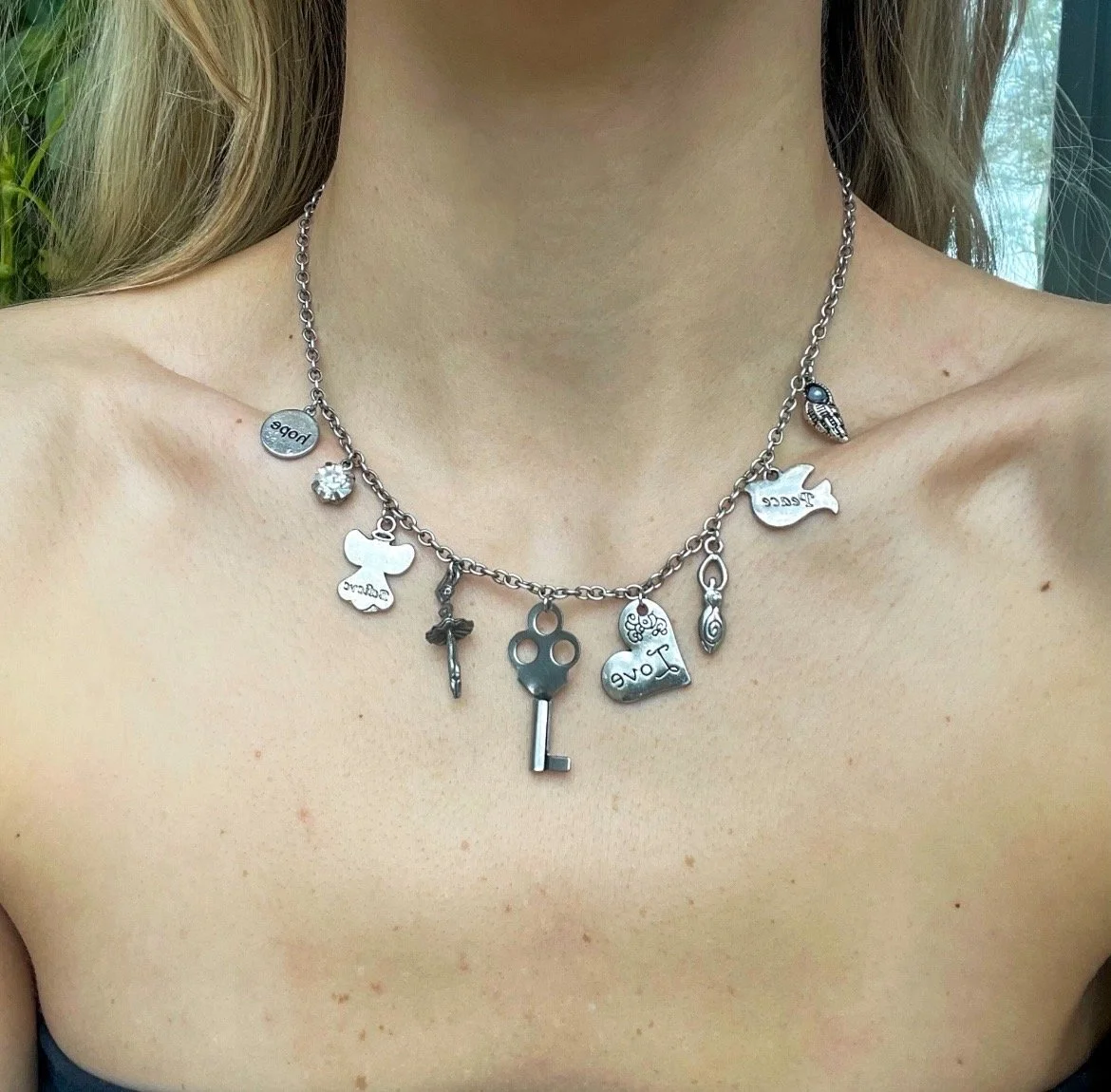 Vintage Silver Charm Necklace