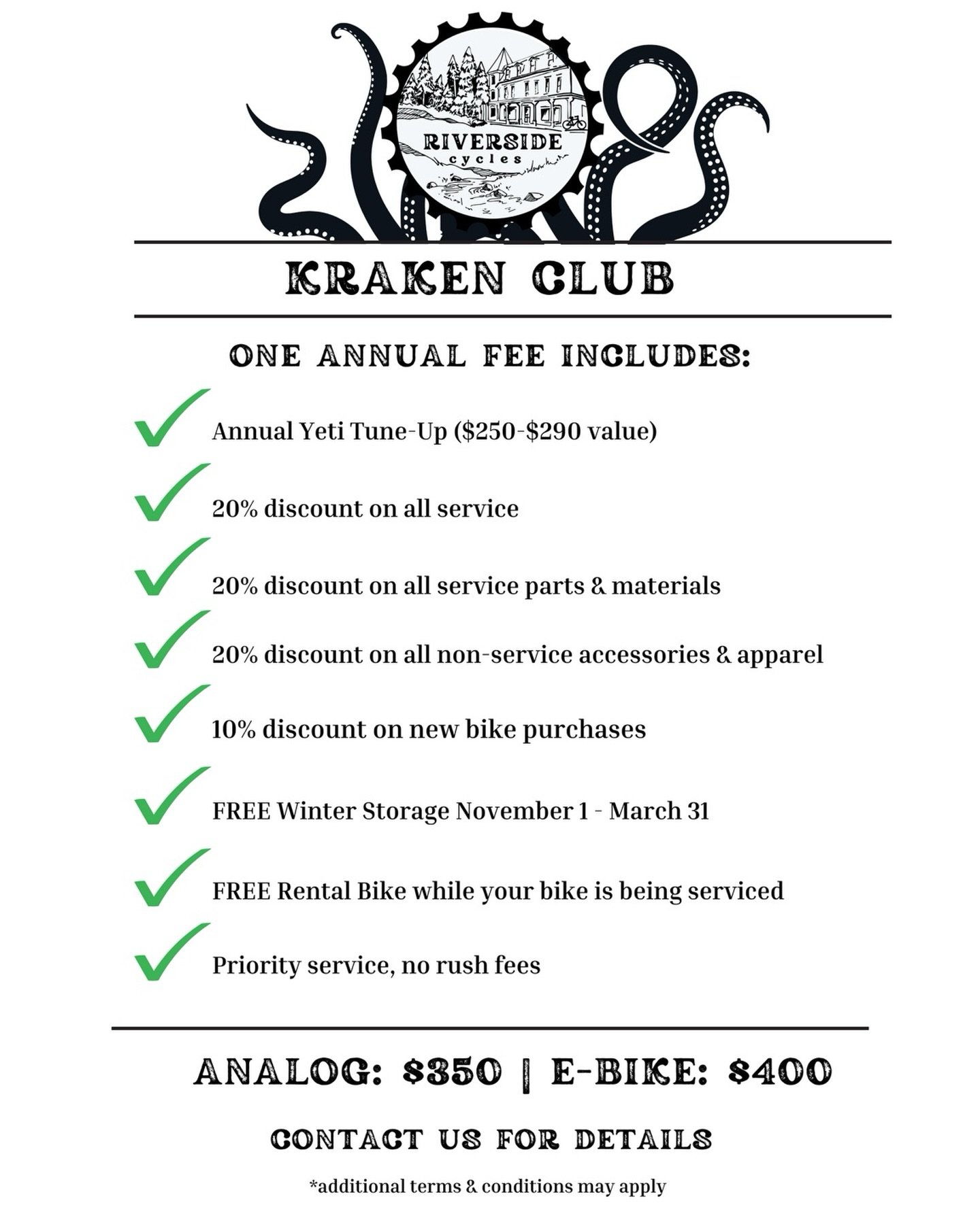 Is it time to renew your Kraken Membership?!

There are so many amazing perks to a Kraken Club membership&hellip; including 10% off NEW BIKES. If your current membership is about to expire, time is running out to use your discount on the purchase of 