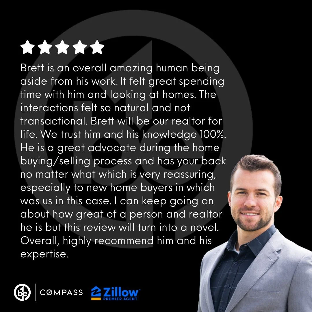 ⭐ 5-Star Zillow Premier Agent Reviews ⭐

Recognition to Brett for providing incredible service to our Denver clients. From thoughtful guidance to genuine care, this is how we do things.

What defines Be1? Genuine care, dependable guidance, and relati