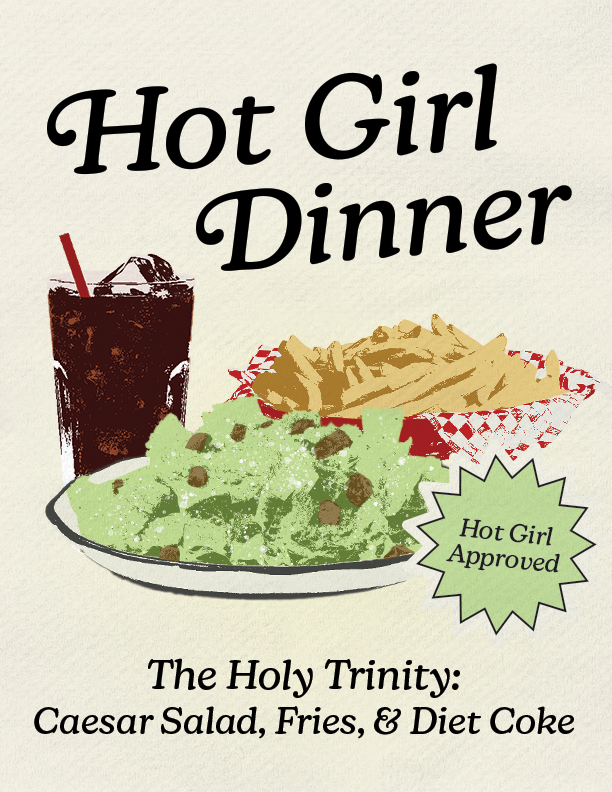 Hot Girl Dinner Poster, Digital