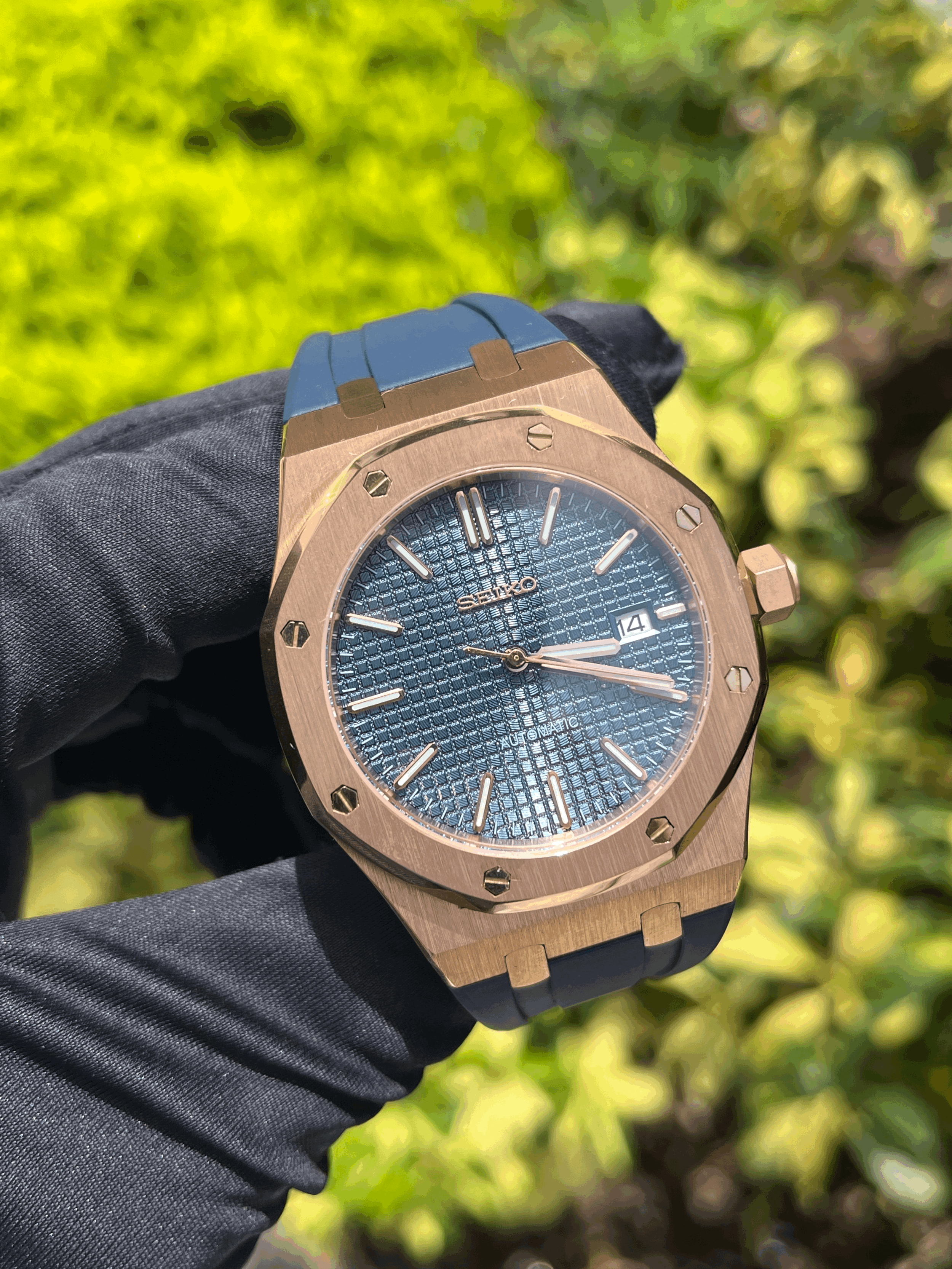 Royal SEIKOAK - Rose/Blue Rubber Strap