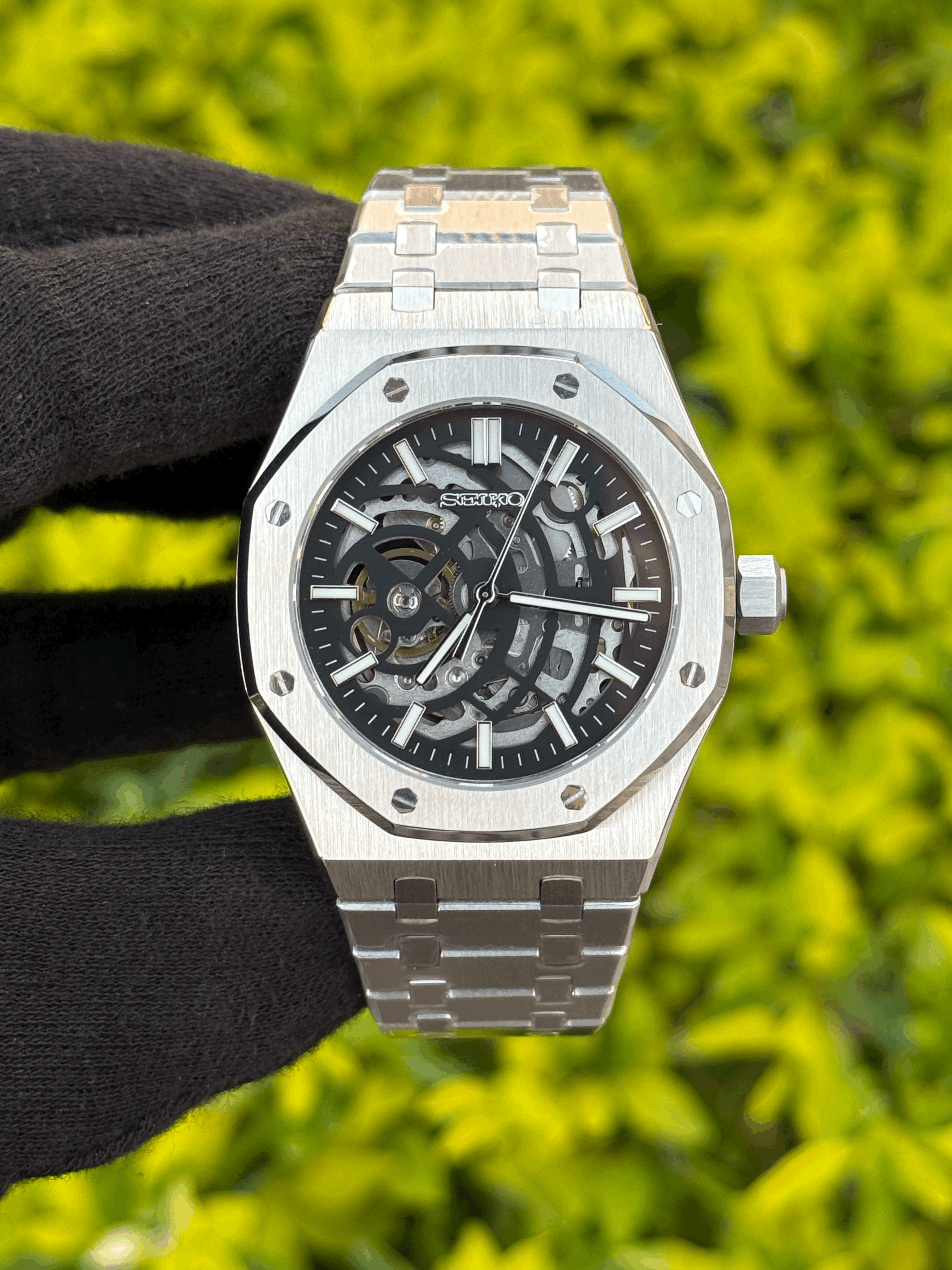 Royal SEIKOAK Skeleton - STAINLESS STEEL Nh70