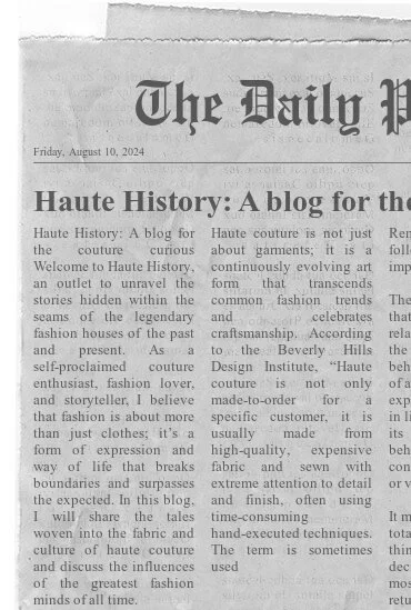 Welcome to Haute History: A blog for the couture-curious