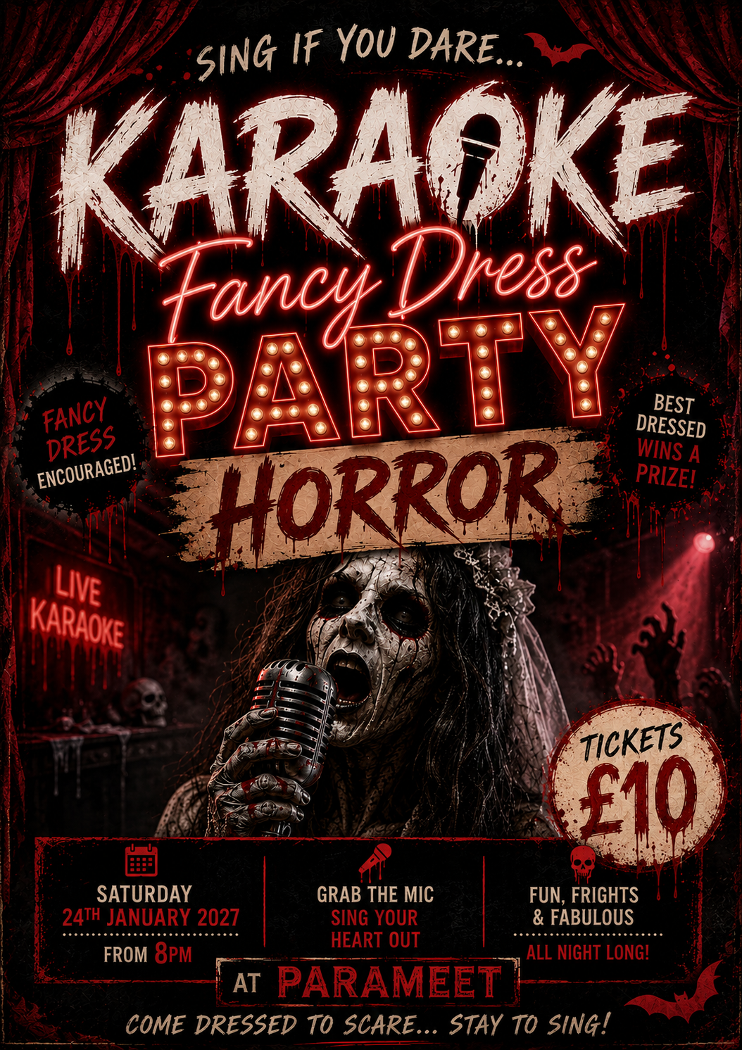 Fancy dress karaoke disco: Saturday 24th January 2027: 8pm