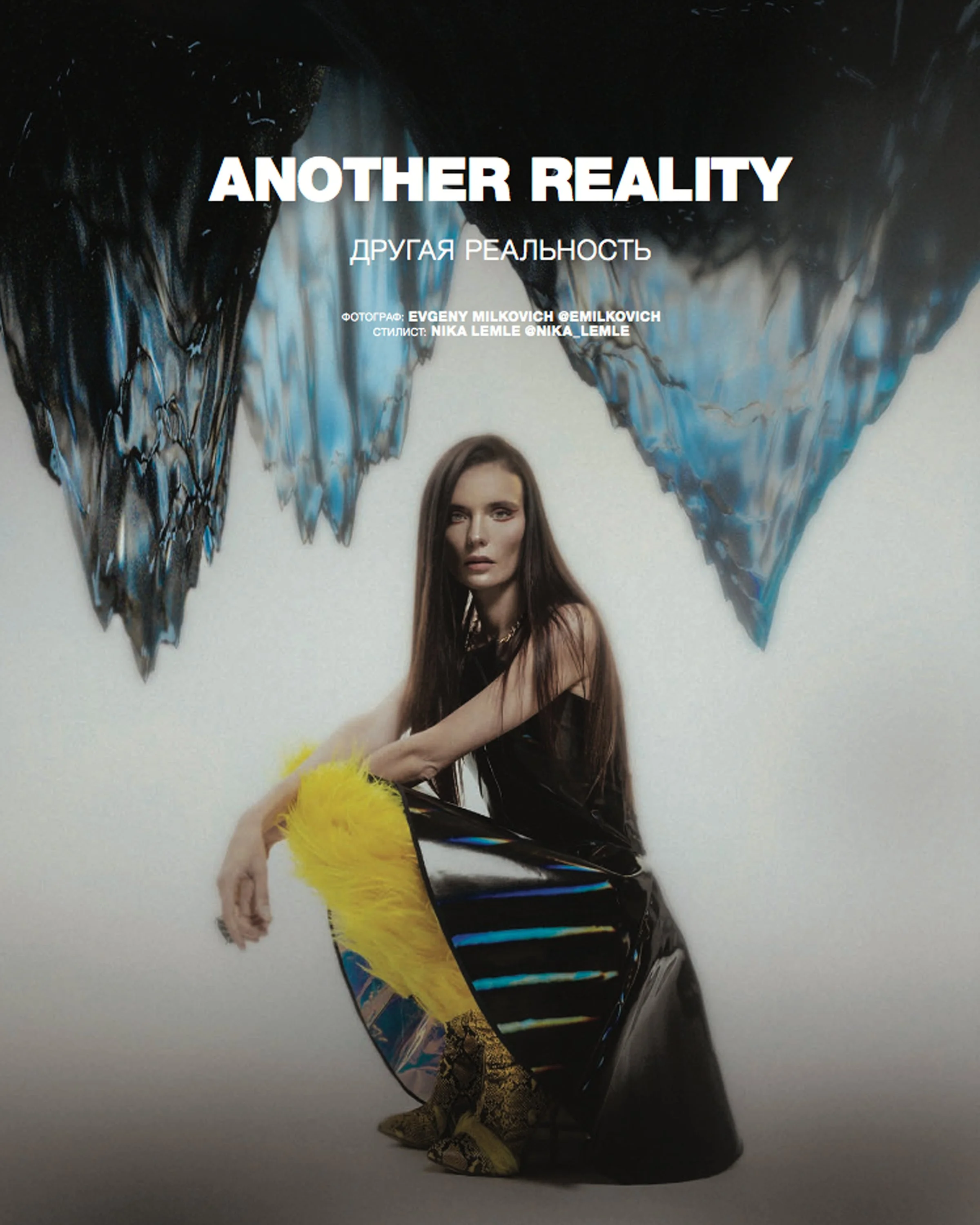 Dresses designed by Madimez on four page spread of Numero Russia Magazine