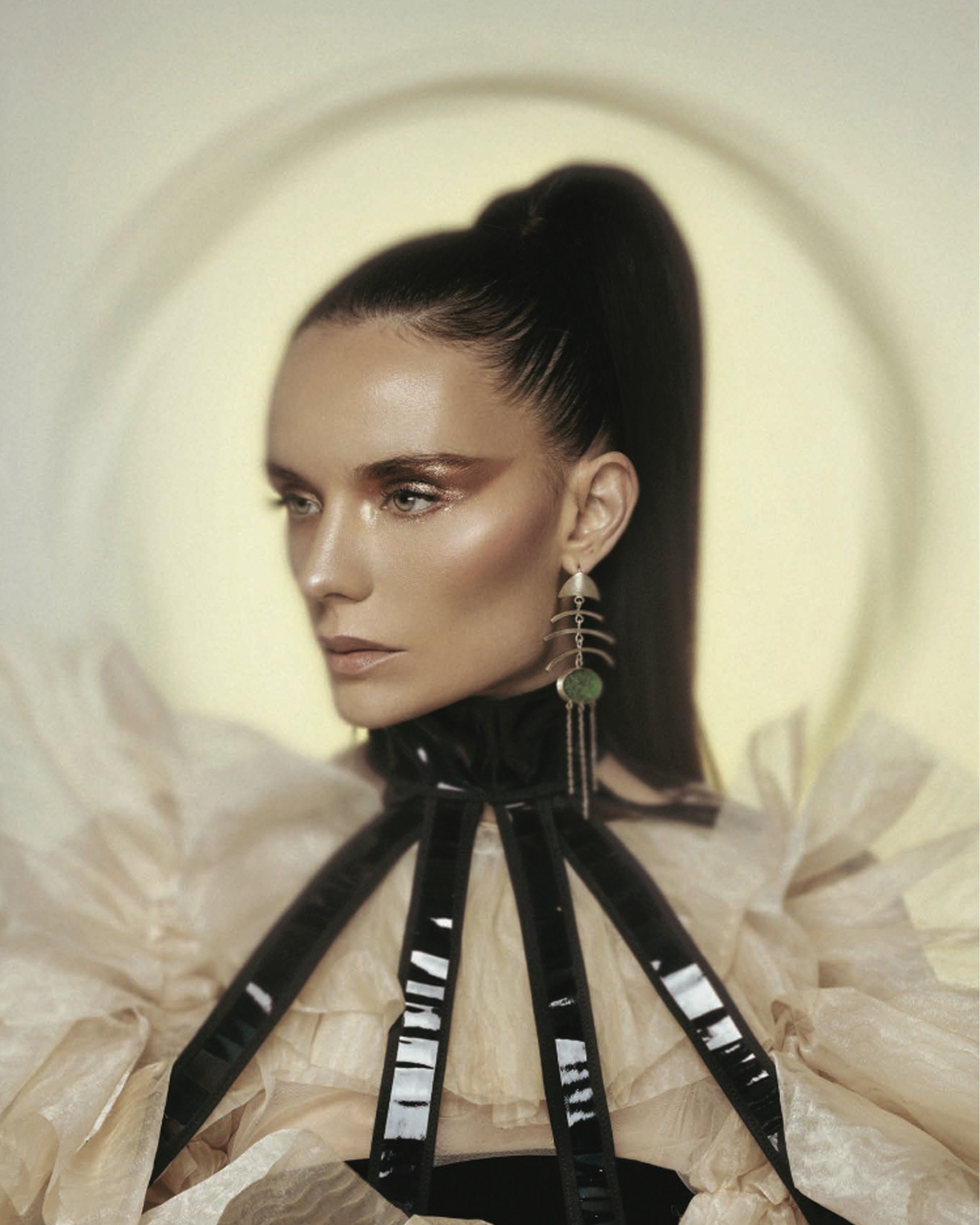 Dresses designed by Madimez on four page spread of Numero Russia Magazine