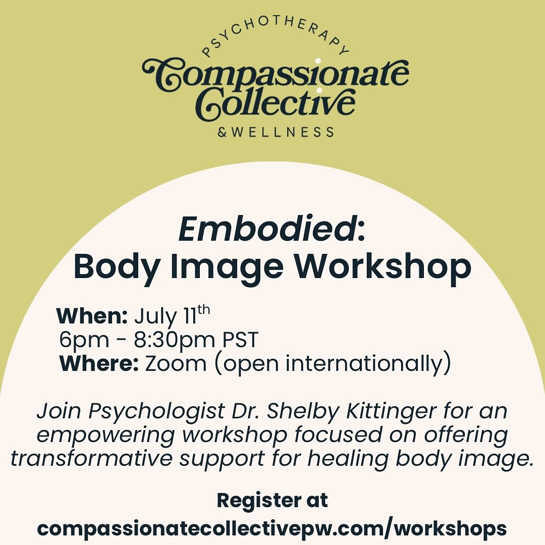 Next workshop is live on the website and open for registration! Looking forward to seeing all of those wanting to join the summer evening Embodied workshop! Register at: compassionatecollectivepw.com