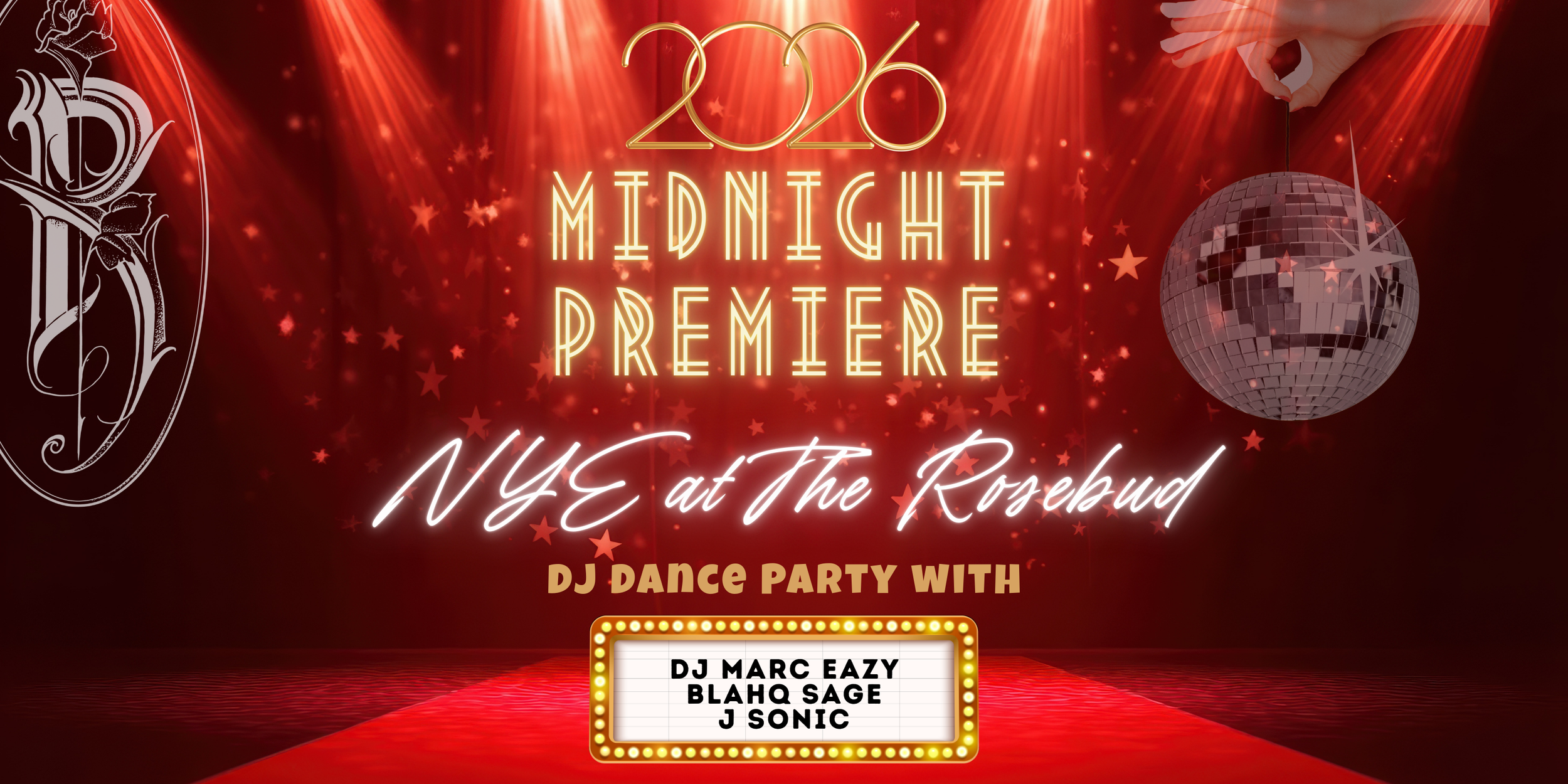 LIVE at The Rosebud: December 31, January 2, 3, 4 2026