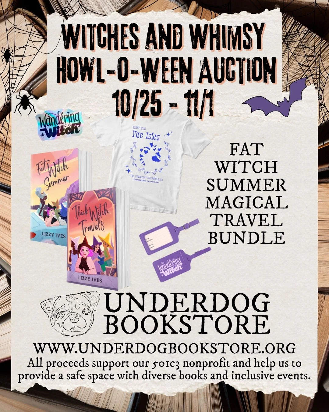Even more bookish goodies available now in the Witches &amp; Whimsy Howl-o-Ween Auction! Treat yourself to your next new read or grab the perfect gift for your book loving besties before bidding closes 8PM Saturday! 📚🏳️&zwj;🌈👻

#IndieBookstore #F