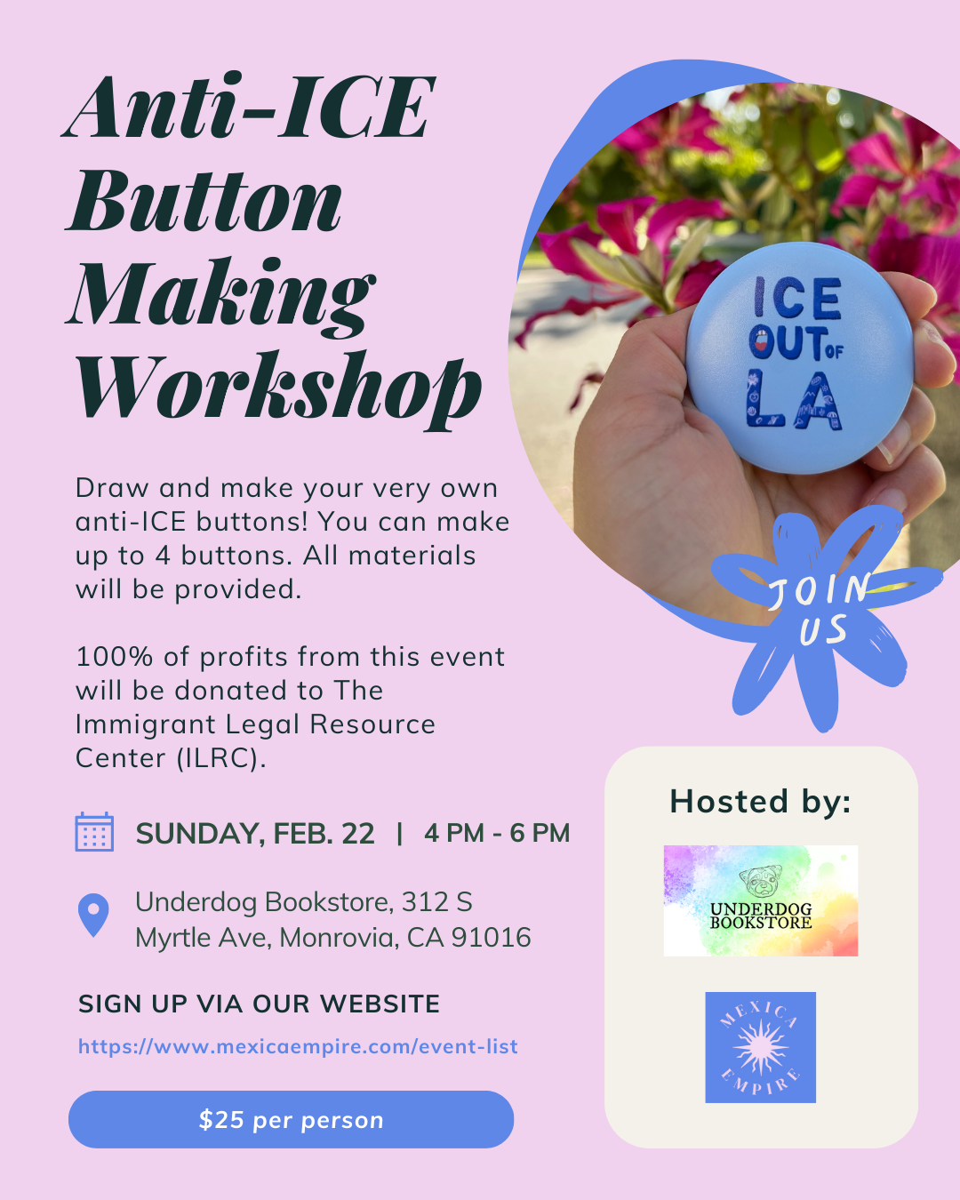 Anti-ICE Button Making Workshop