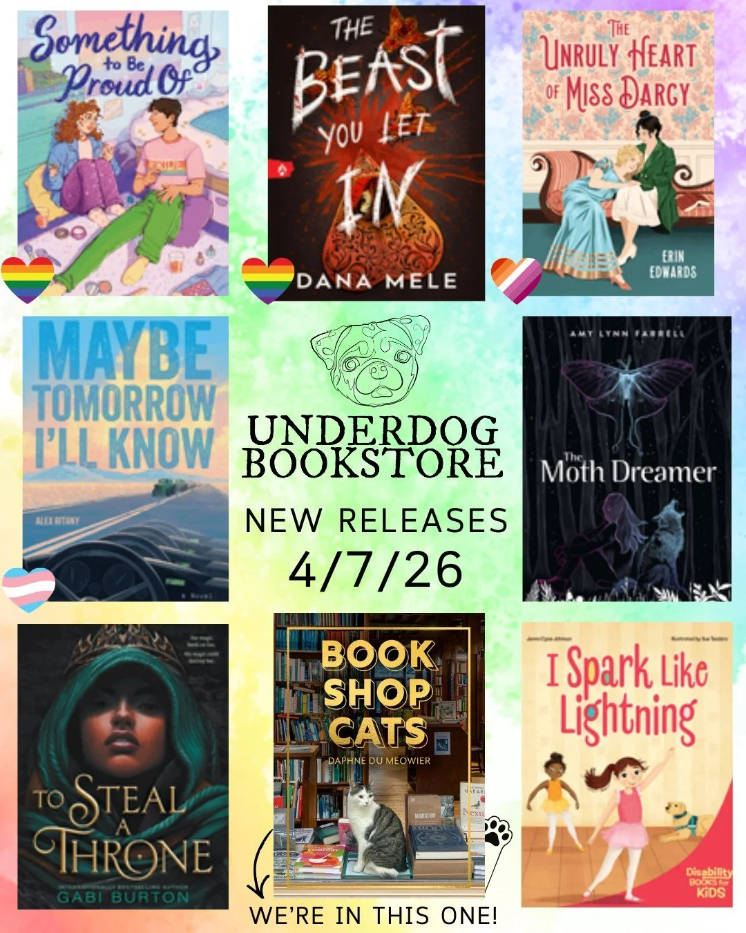 Happy New Book Tuesday! 📚🏳️&zwj;🌈🐶

Check out some of our favorite new releases featuring LGBTQIA+, BIPOC, Disabled &amp; Neurodiverse authors and stories. Available now on our @bookshop_org &amp; @librofm pages, or request a copy for store picku