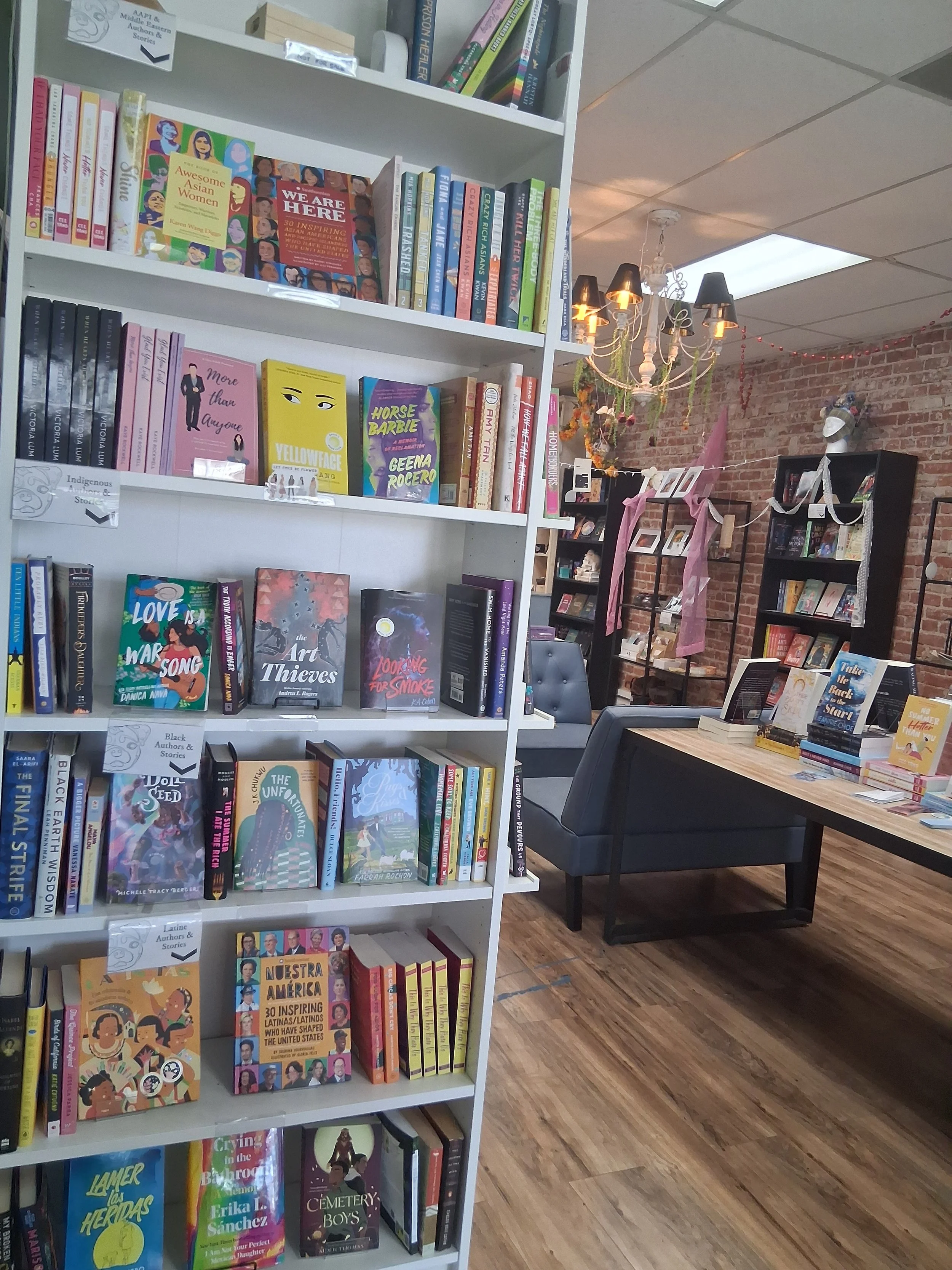 a picture of one of the bookcases filled with books