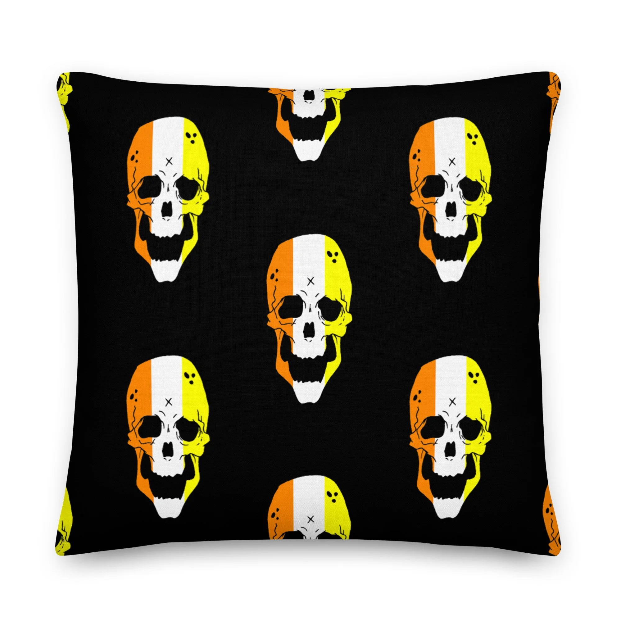 Candy Corn Skull Premium Pillow