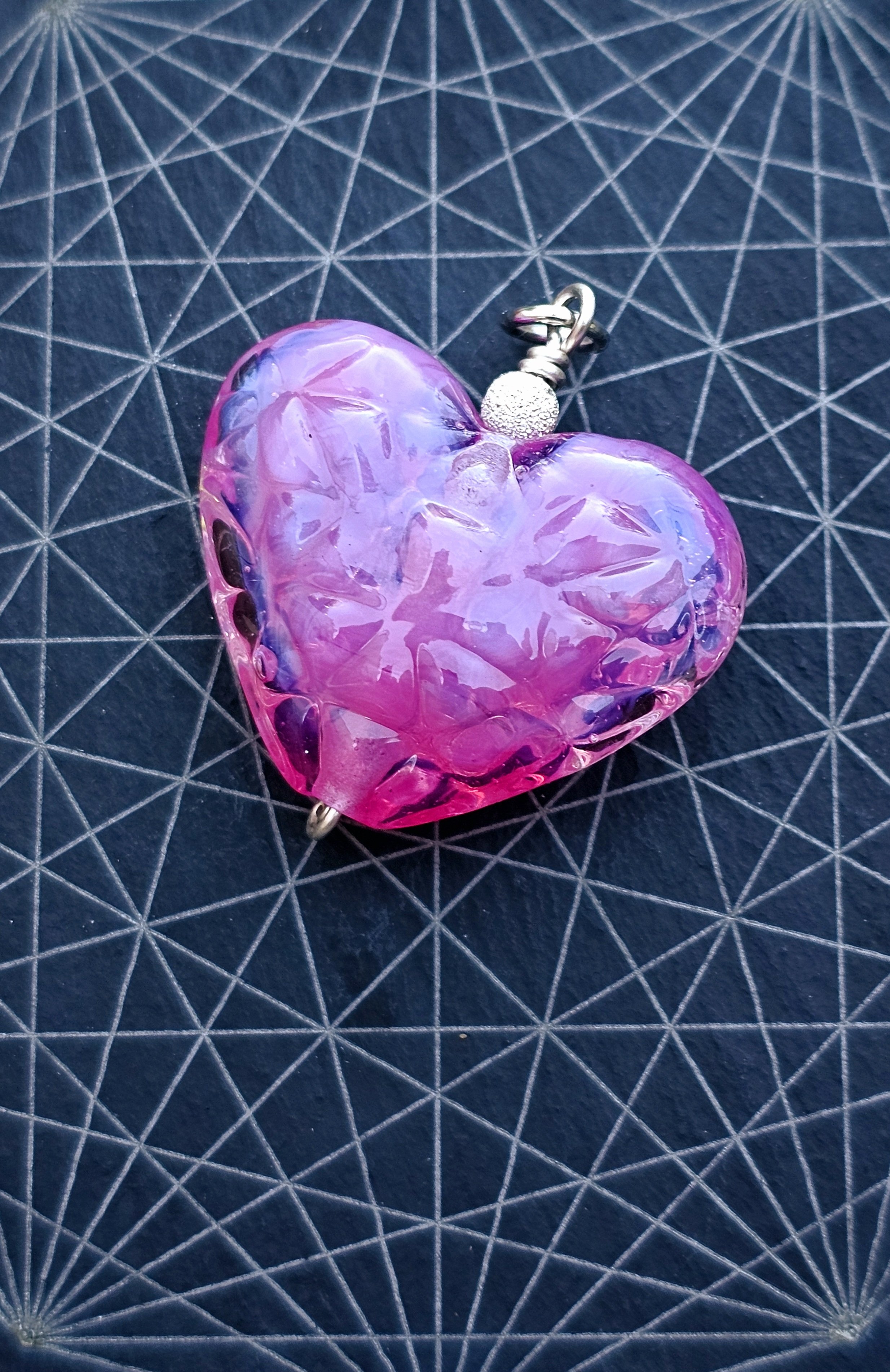 Prismatic Glass Heart Pendant