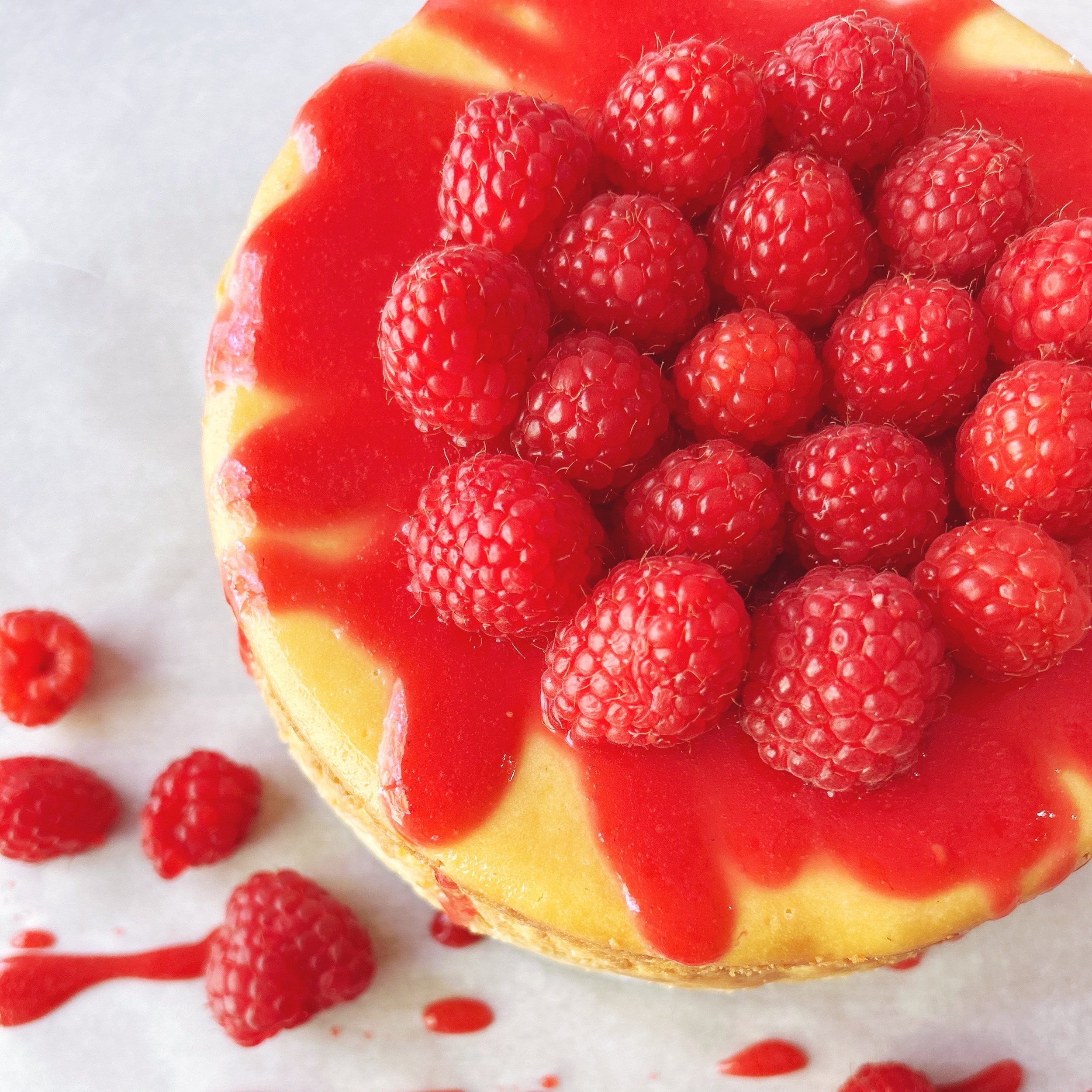 Raspberry Drizzle Cheesecake