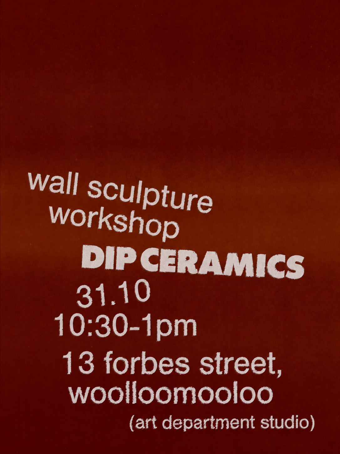 Wall Sculpture - Hand Building Workshop 31/10