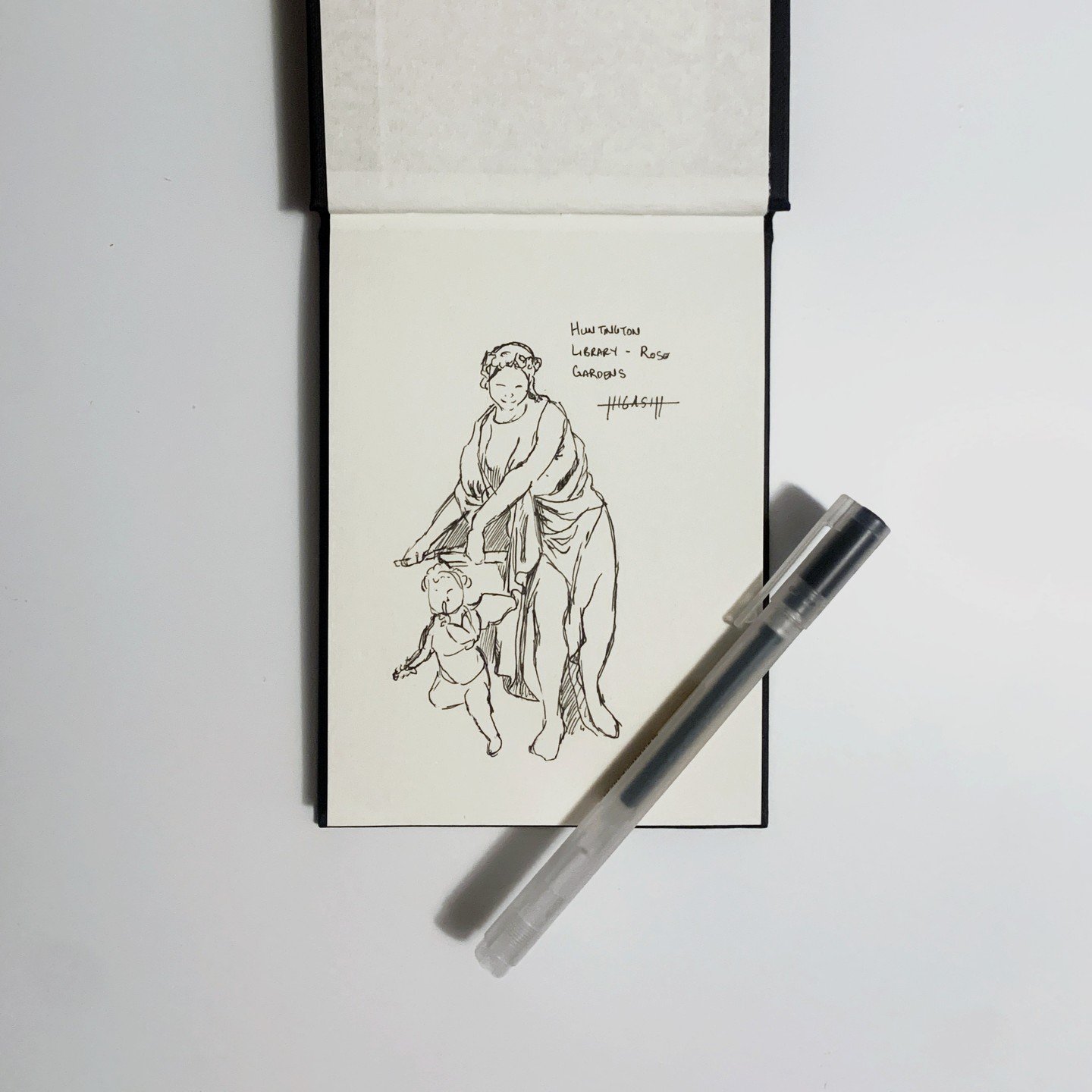 I had the opportunity to go to visit The Huntington Library this past summer, and did this quick sketch to commemorate the visit. A nice reminder amongst all my digital work that I still love pen and paper.