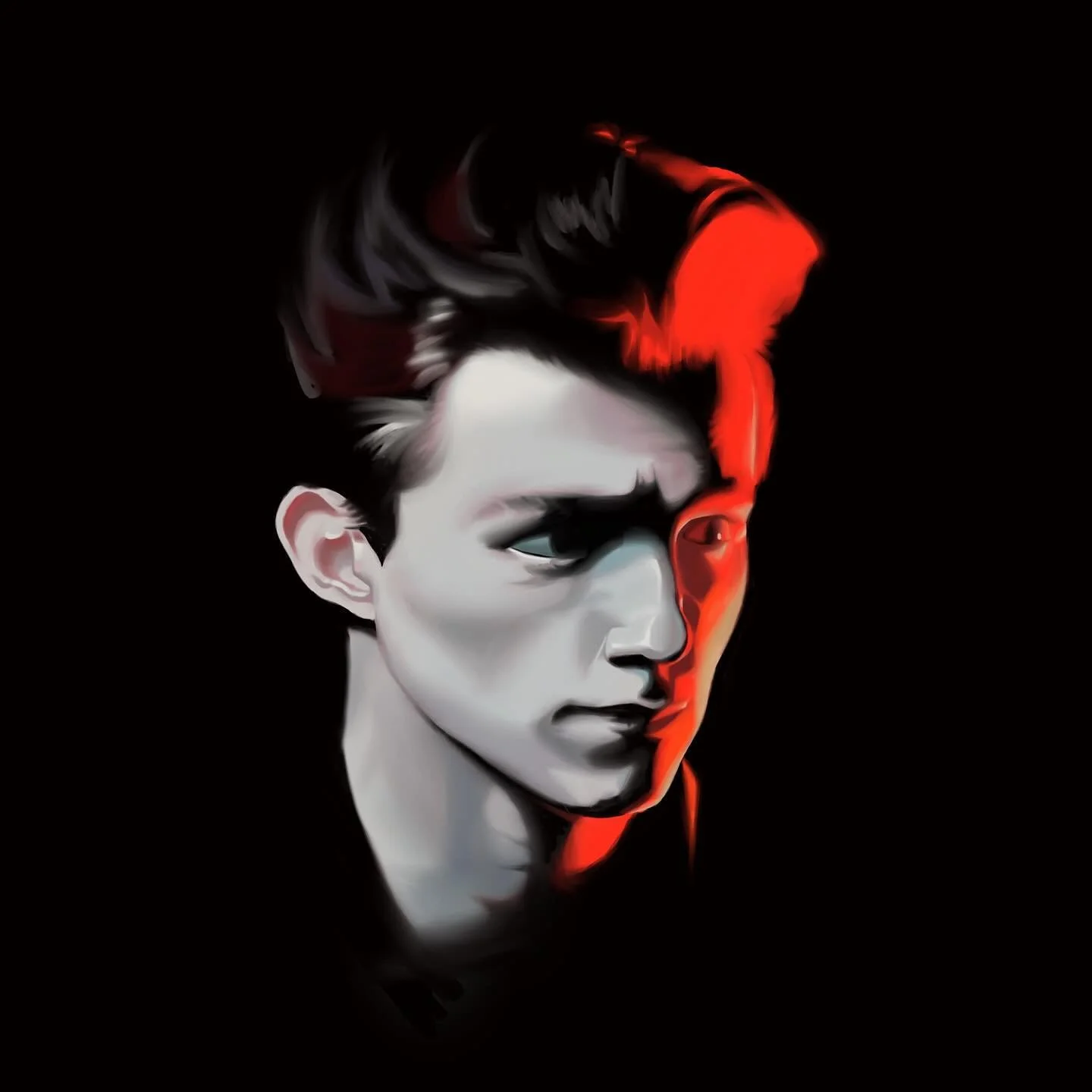Upping my drawing @tomholland2013 game, while studying how to paint more interesting lighting setups. I think my best painting to date.