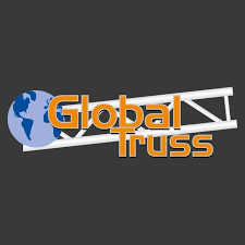 Logo with a globe and the text "Global Truss" next to a white truss structure.