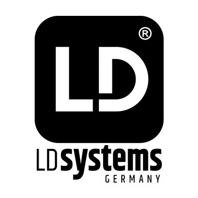 LDSystems logo with black square background, white letters 'LD', and the text 'LDSYSTEMS' and 'GERMANY' below.