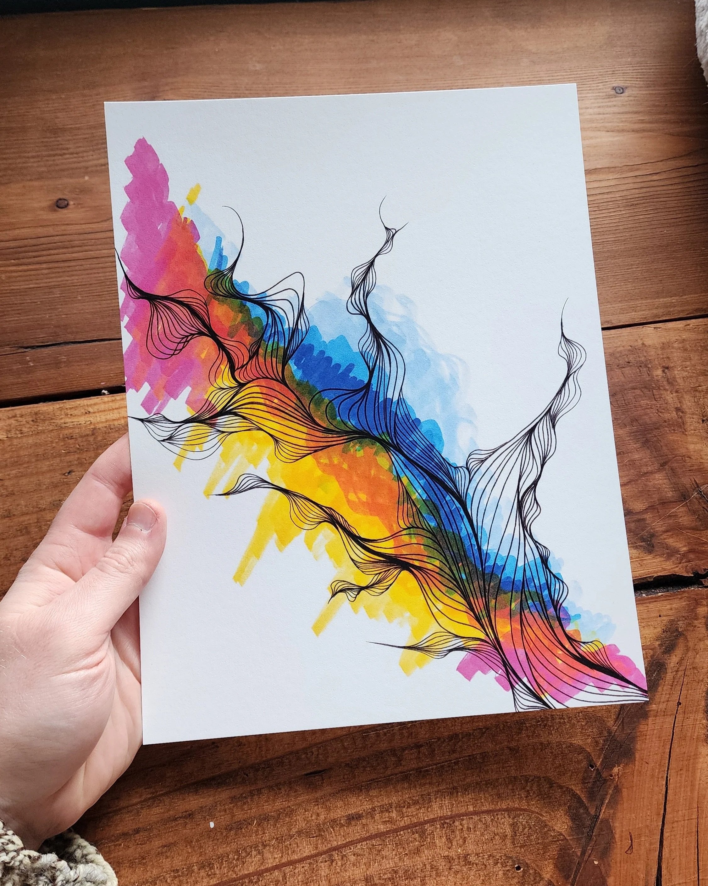 "Blue and Yellow" signed print