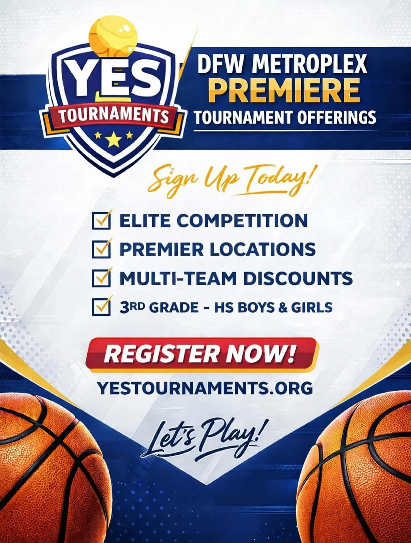 REGISTER TODAY!! Yestournaments.org