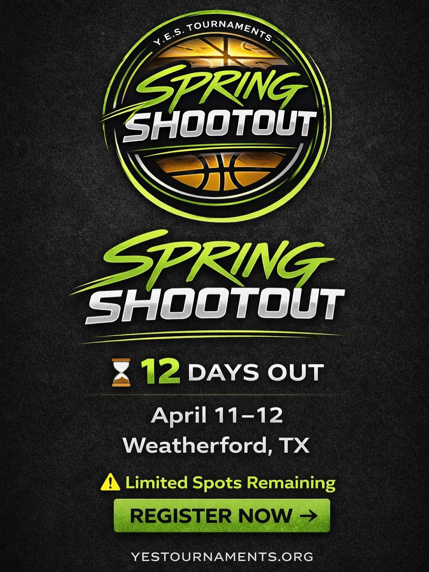 DFW teams&hellip; the Spring Shootout is almost here 👀

We&rsquo;re headed to Weatherford April 11&ndash;12 and this one is shaping up to be a really good event.

🏀 4th&ndash;HS Boys &amp; Girls
📍 Weatherford High School
✅ 3 game guarantee
 

Who&