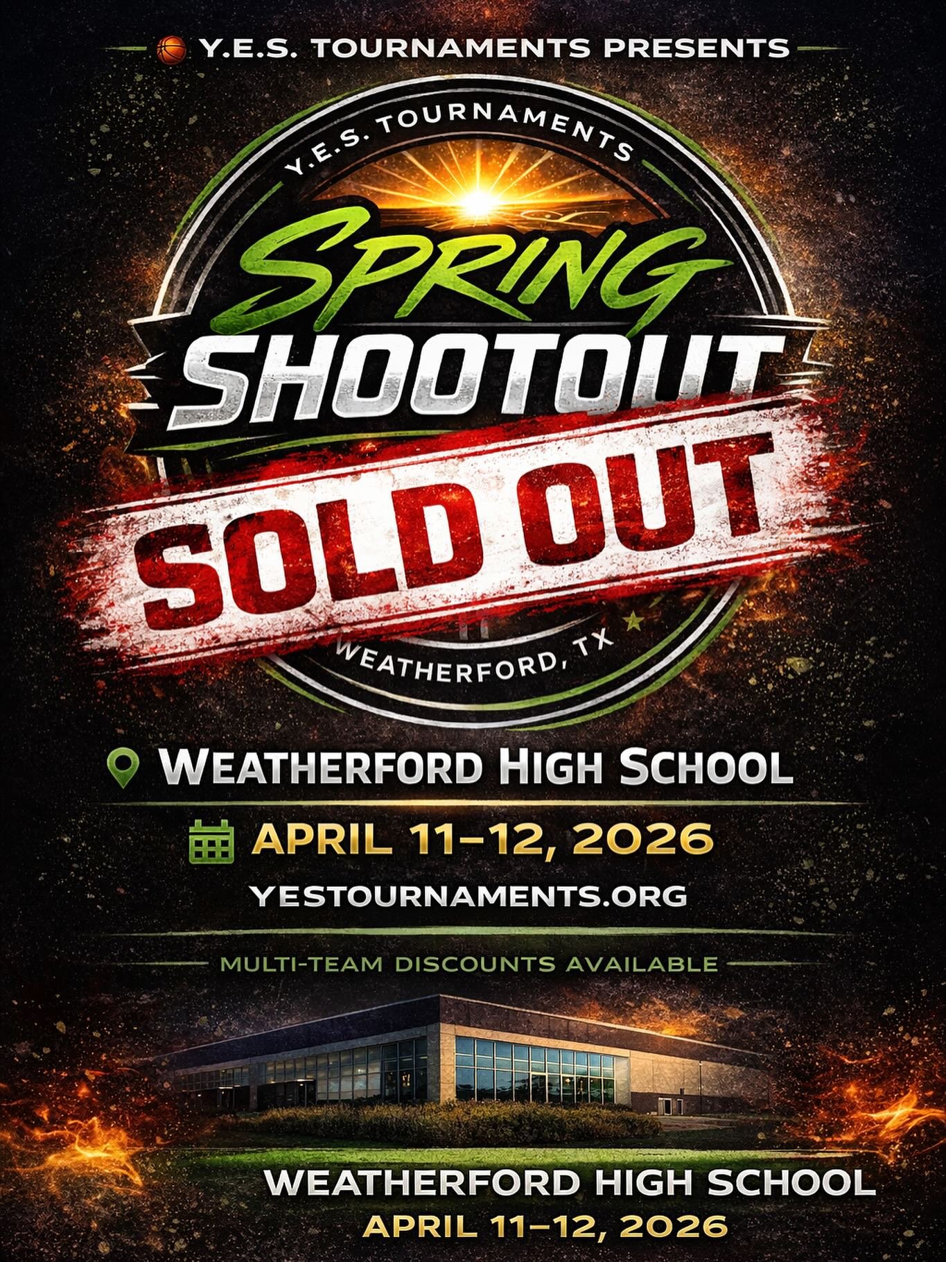 WE ARE SOLD OUT! 🚫🔥
The Spring Shootout is officially at capacity for this weekend!
We&rsquo;re beyond excited to kick off our tournament series with an incredible lineup of teams ready to compete at all levels. This is going to be a GREAT weekend 